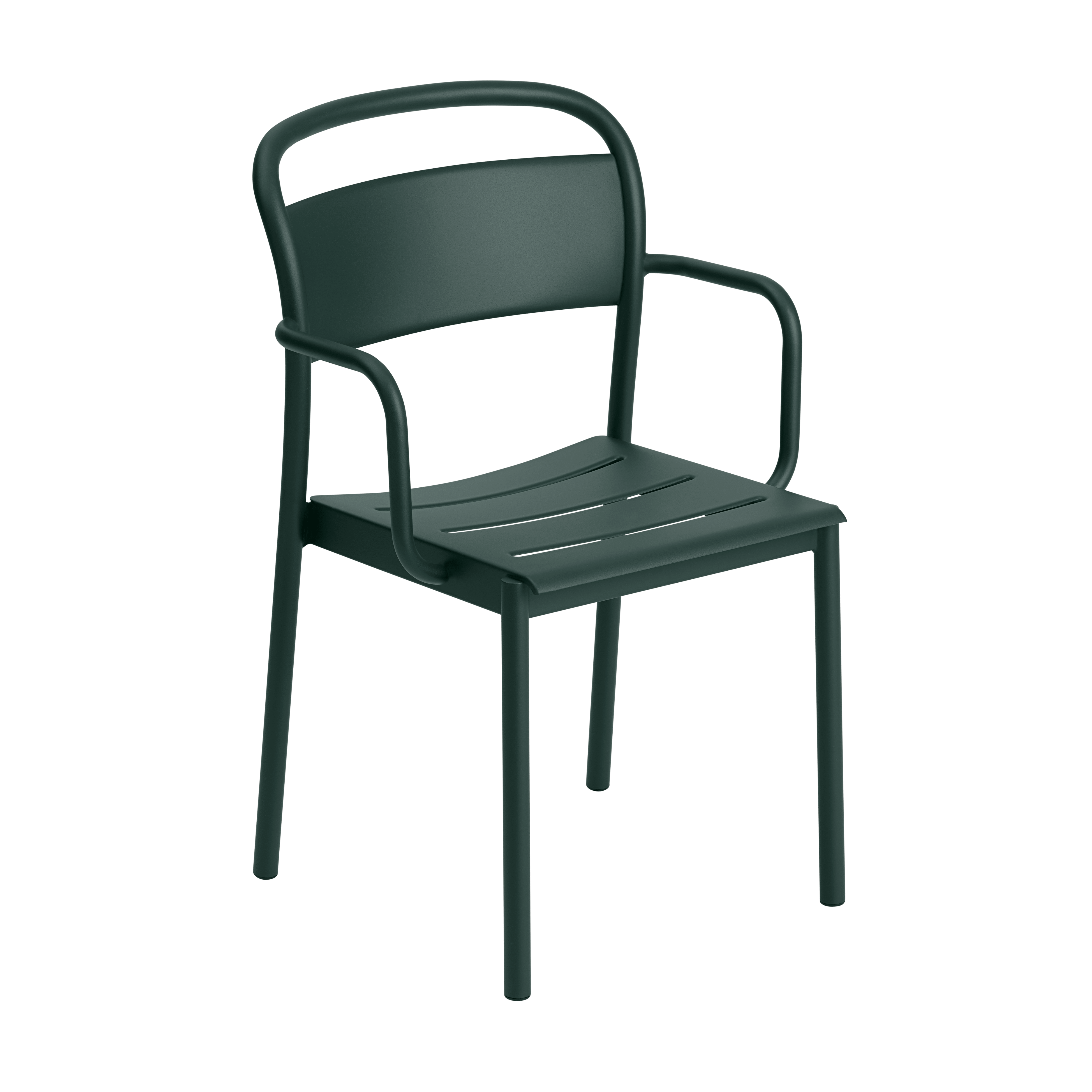Sessel mit Armlehnen für den Außenbereich LINEAR dunkelgrüner Stahl