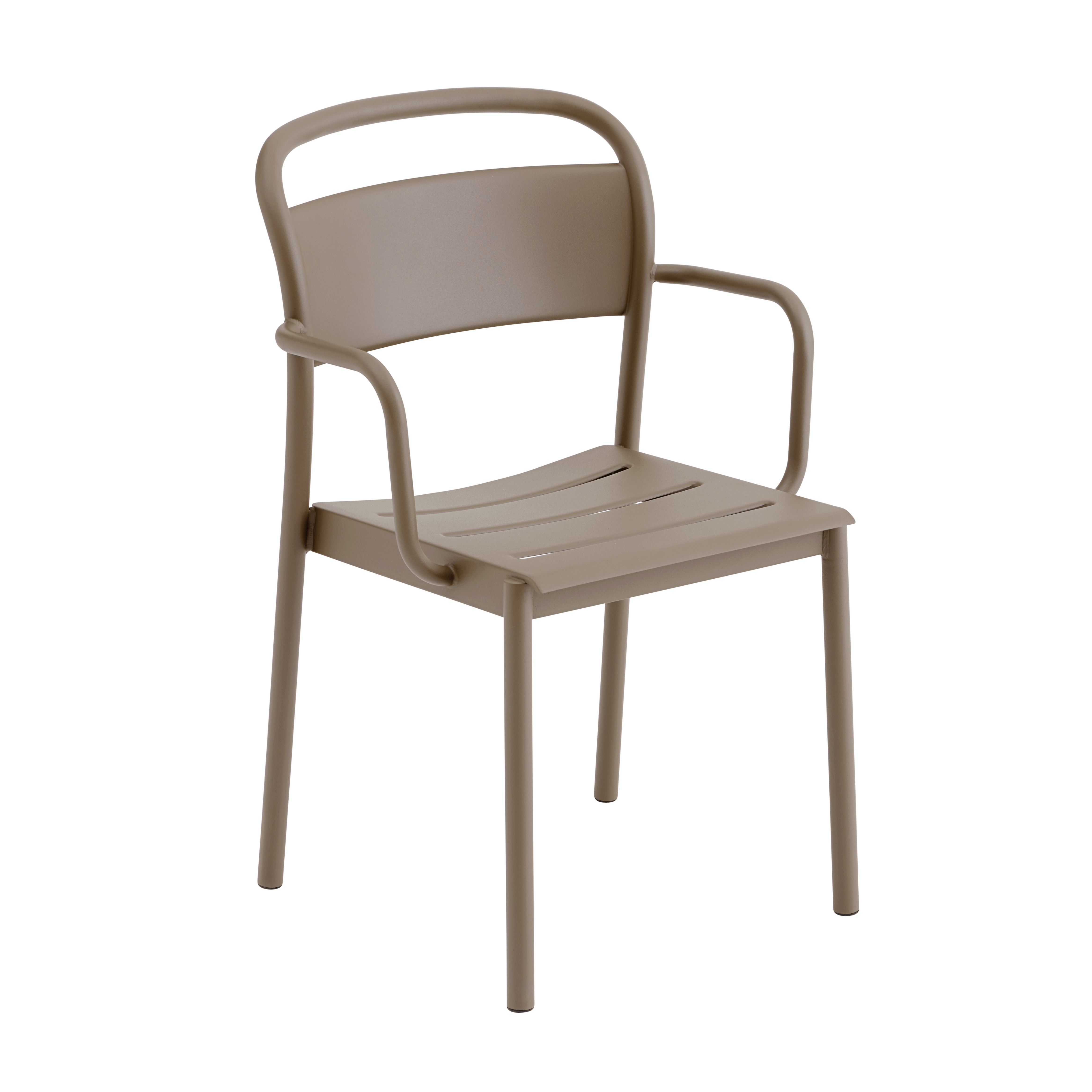 Buitenstoel met armleuningen LINEAR taupe staal
