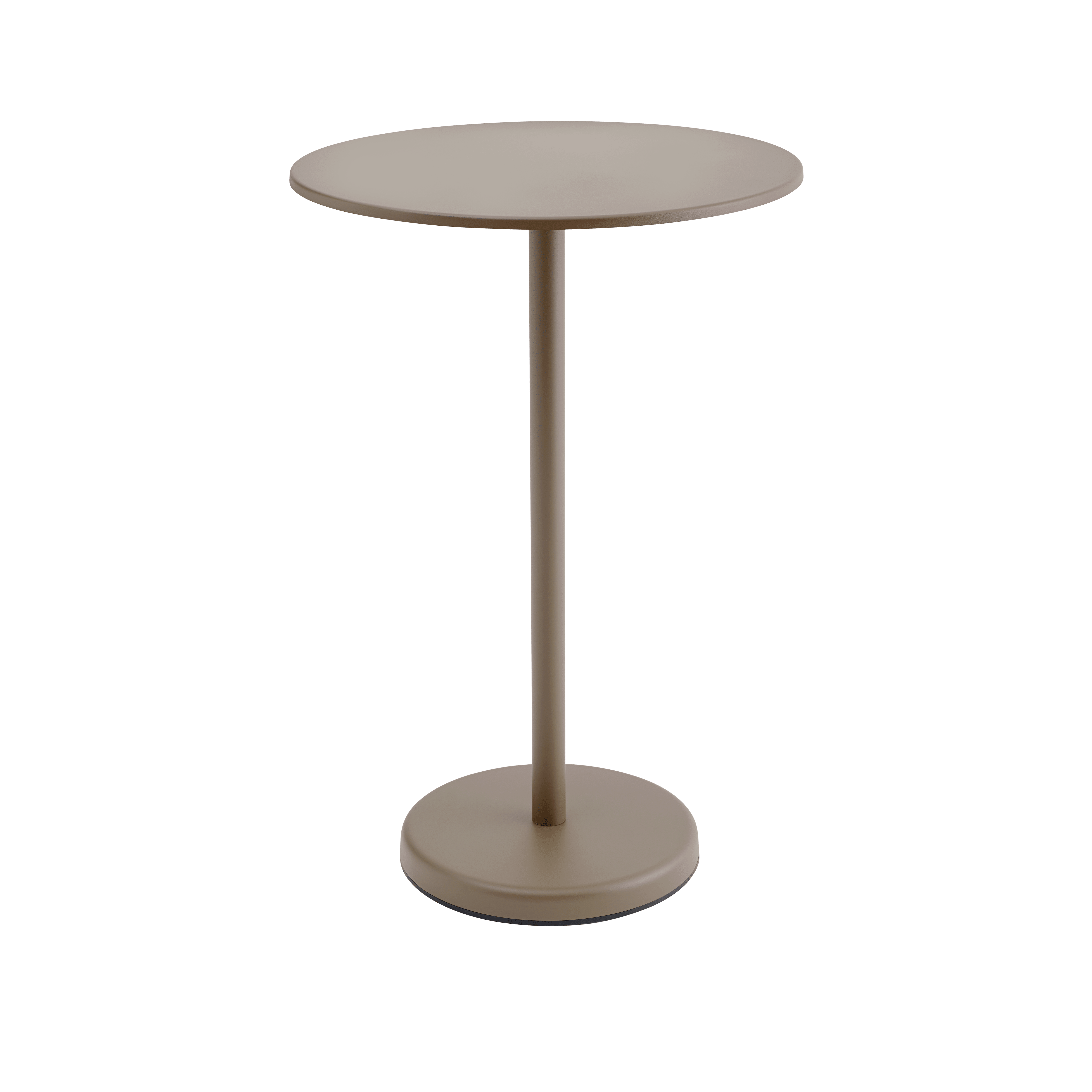 Ronde buitenbar tafel LINEAR taupe staal
