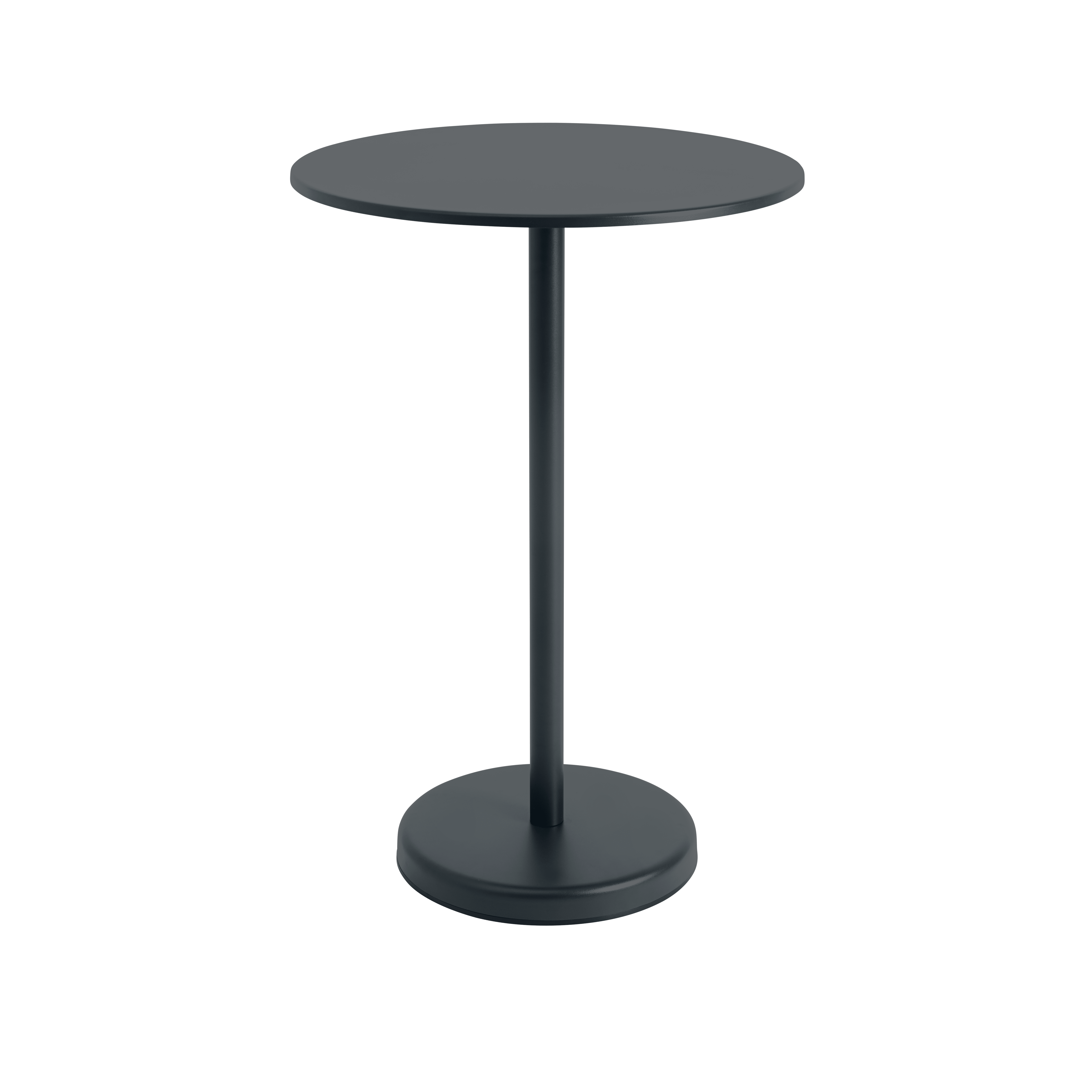Ronde buitenbar tafel LINEAR zwart staal