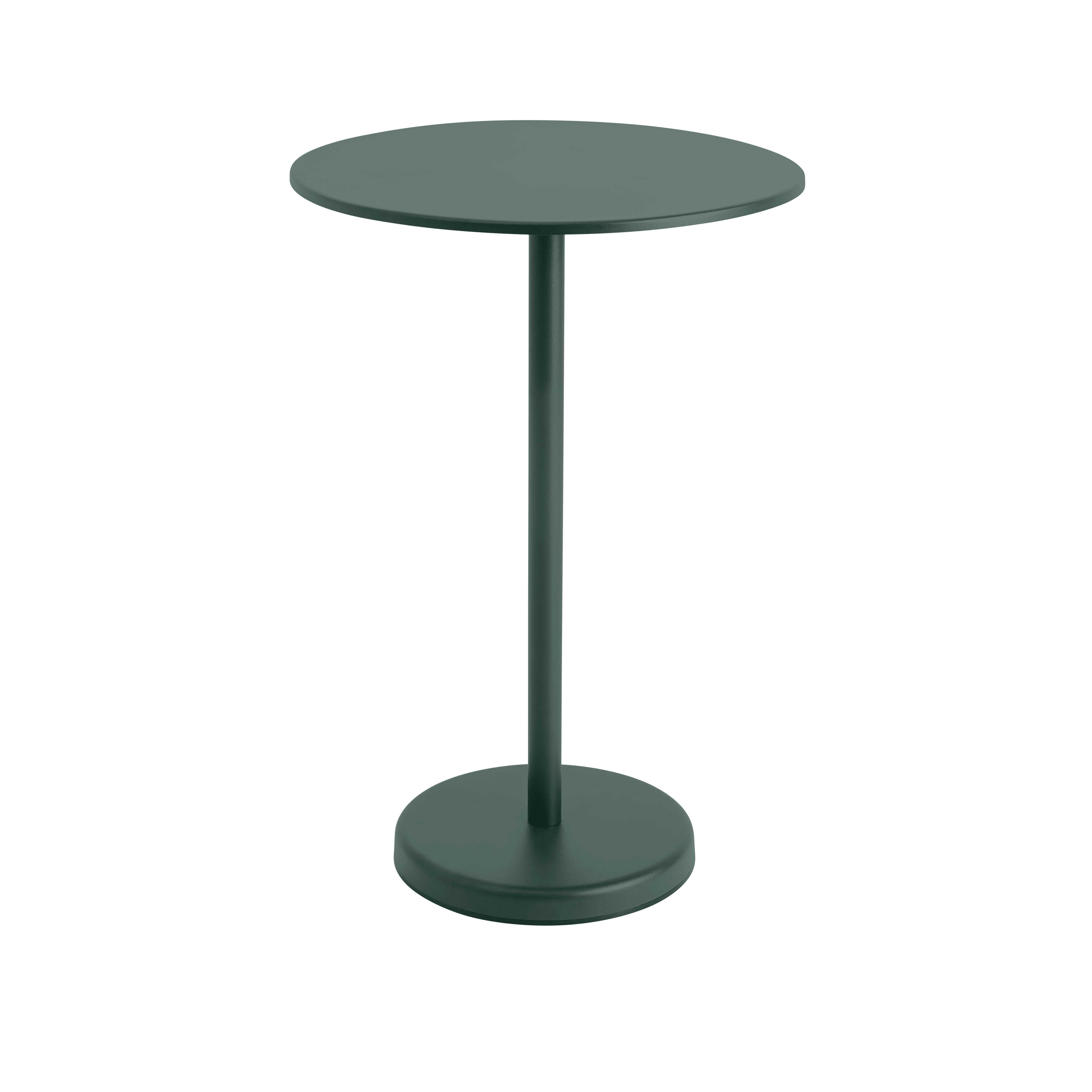 Ronde buitenbar tafel LINEAR donkergroen staal