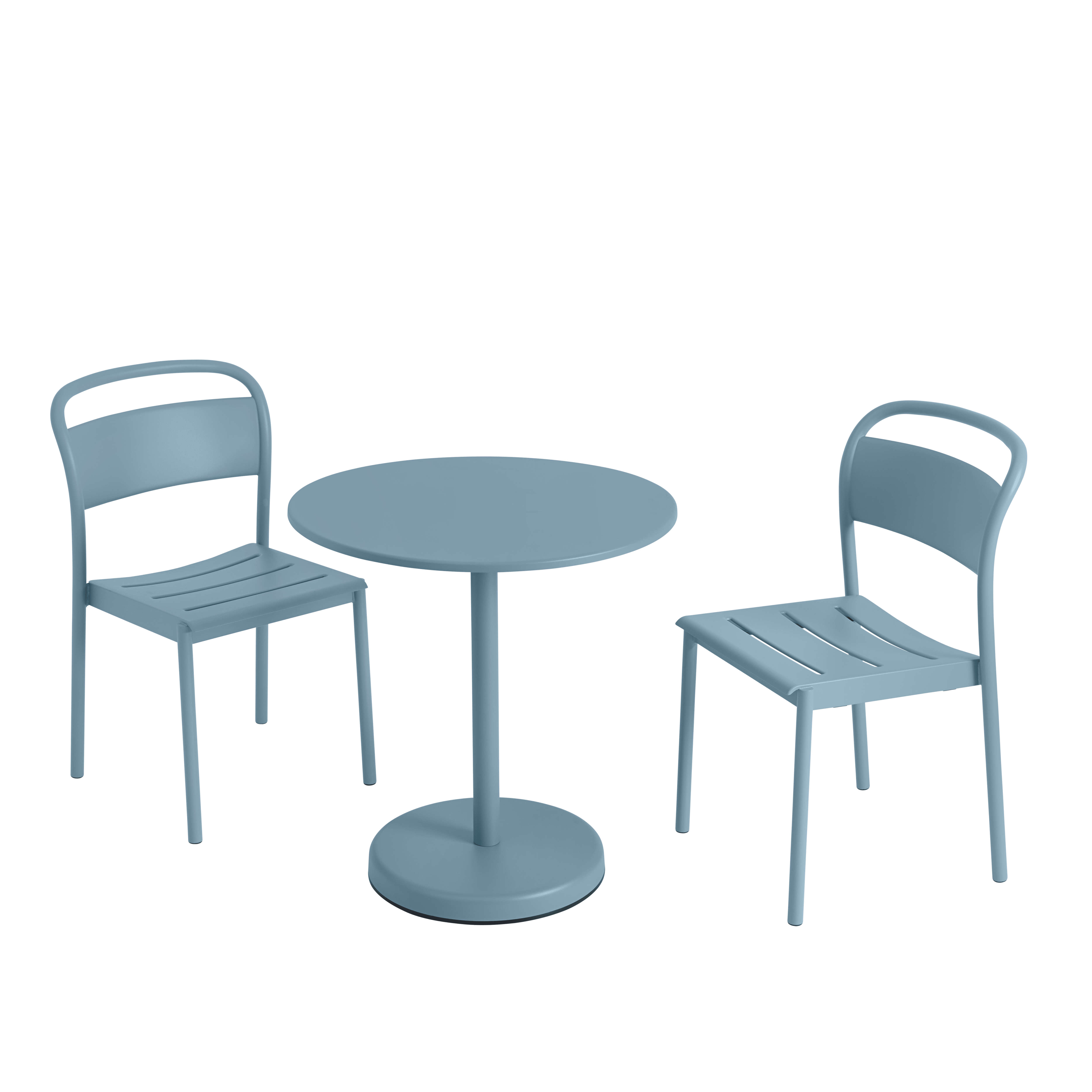 Ronde buitenbar tafel LINEAR blauwe staal