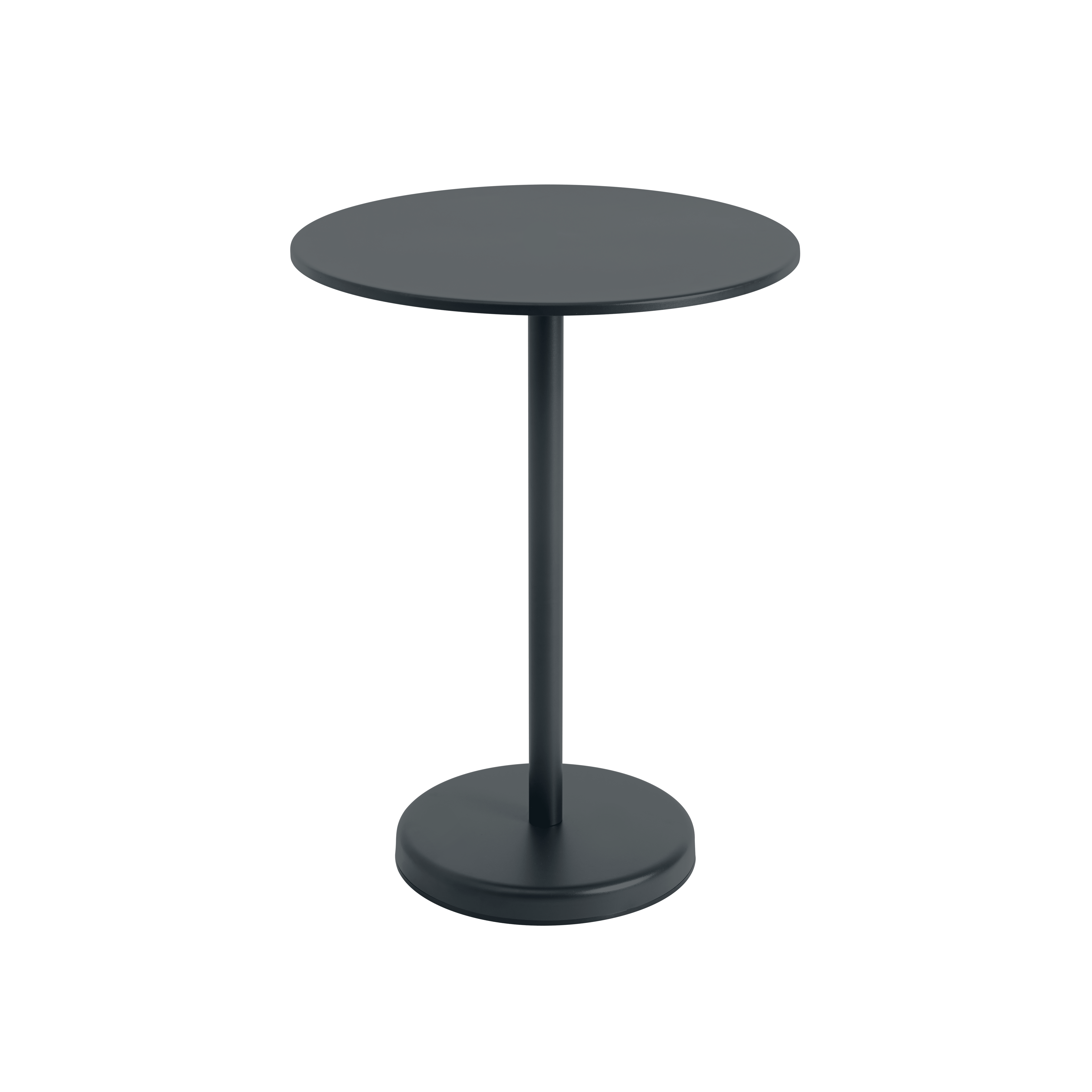 Ronde buitenbar tafel LINEAR zwart staal