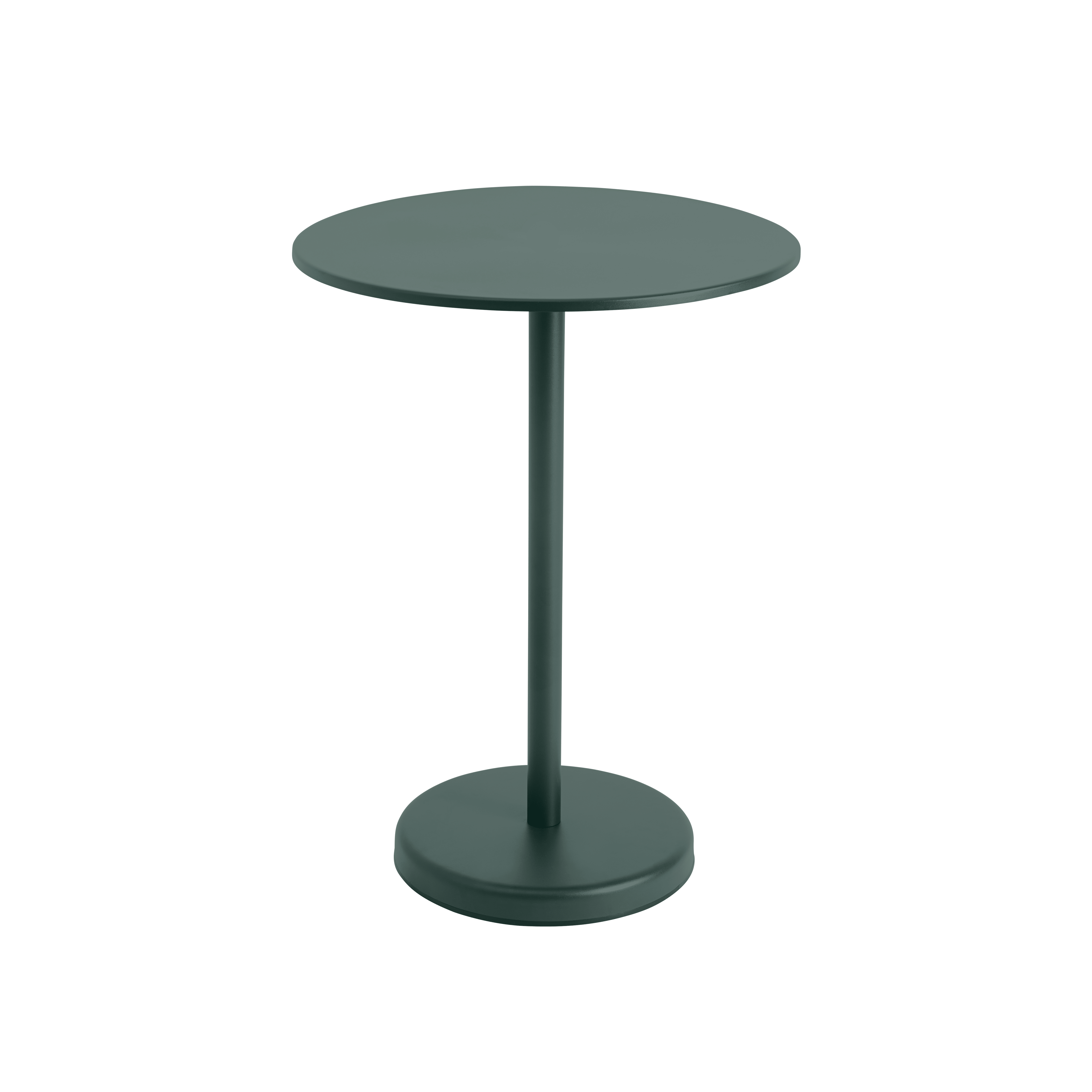Ronde buitenbar tafel LINEAR donkergroen staal