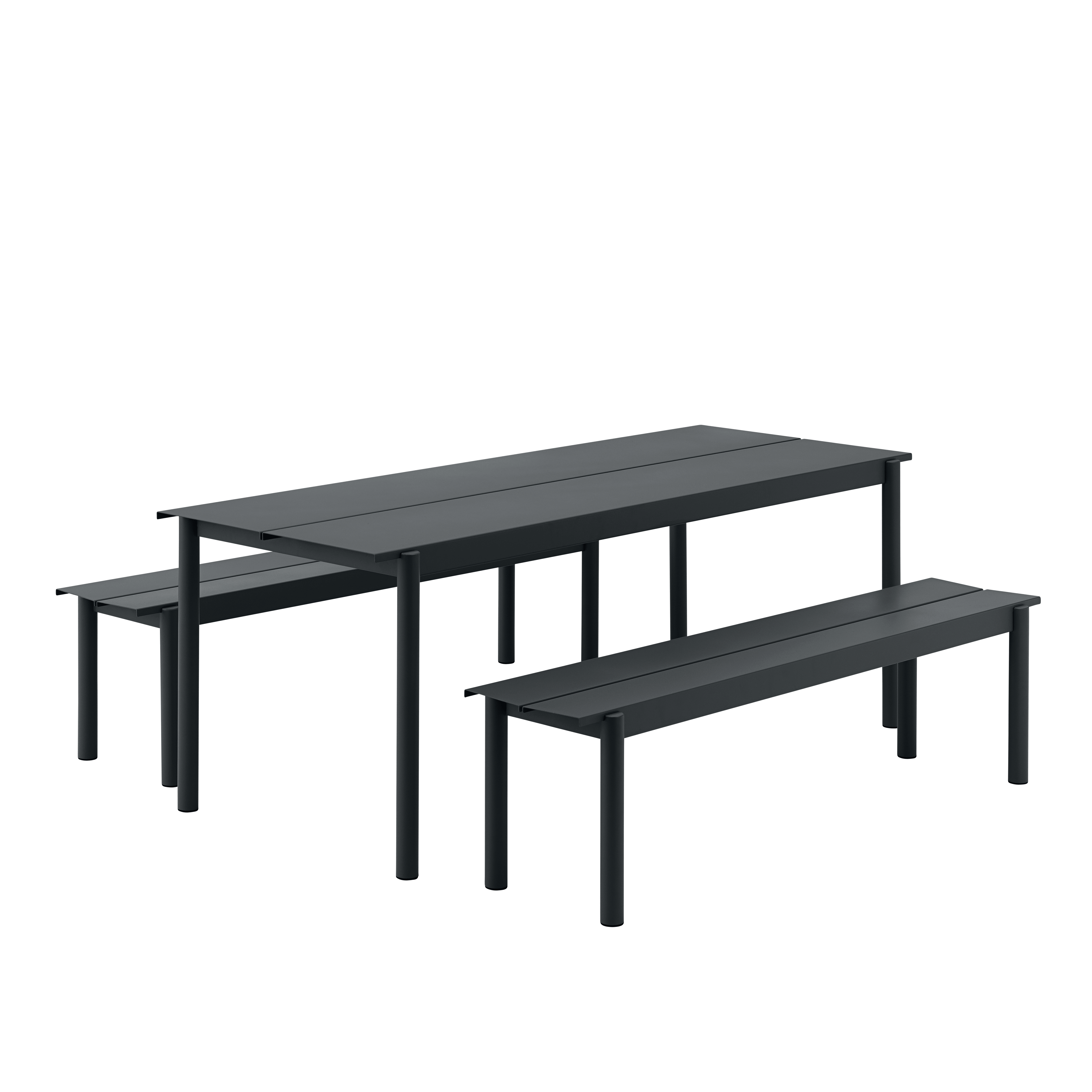 Buiten tafel LINEAR zwarte staal