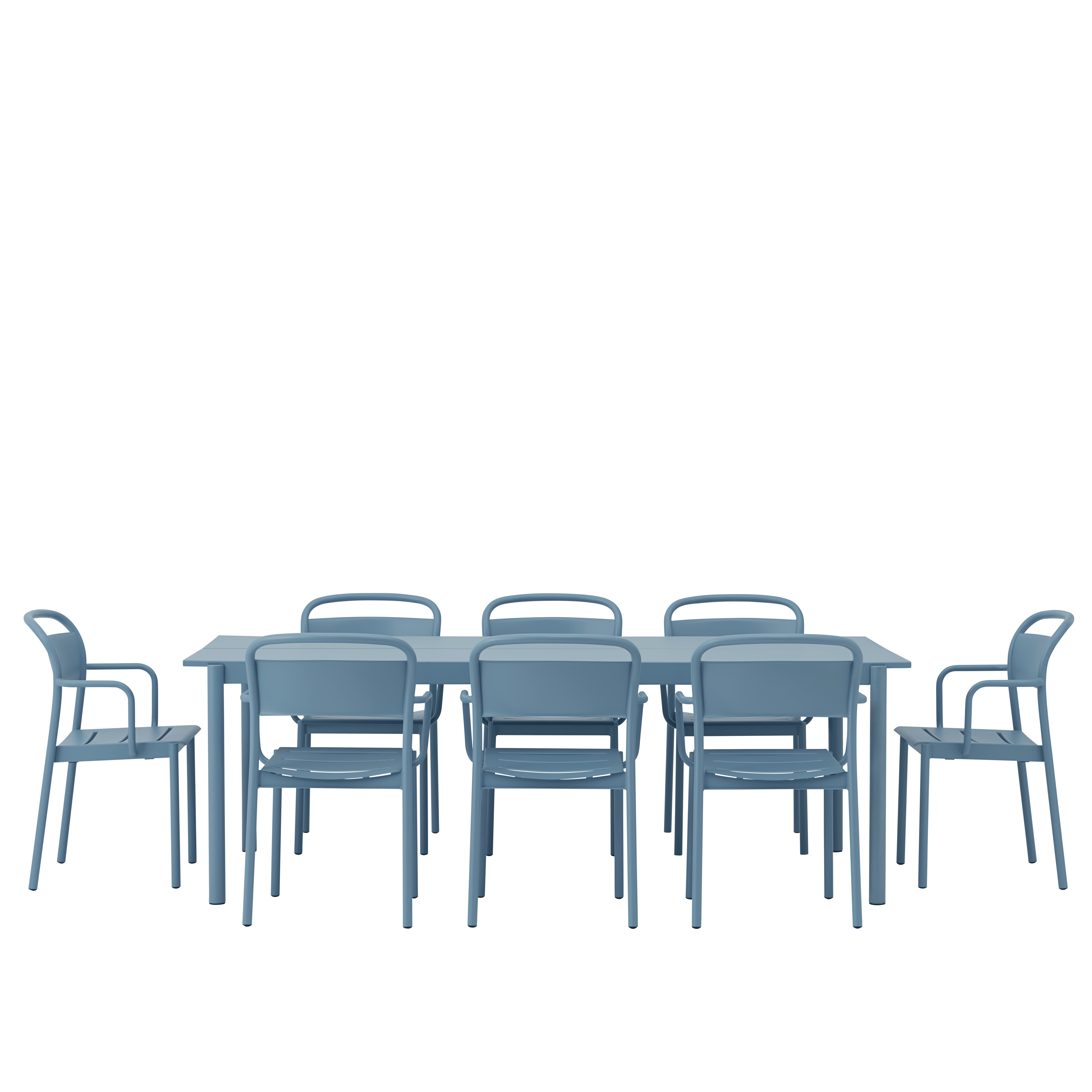 Buiten tafel LINEAR blauwe staal