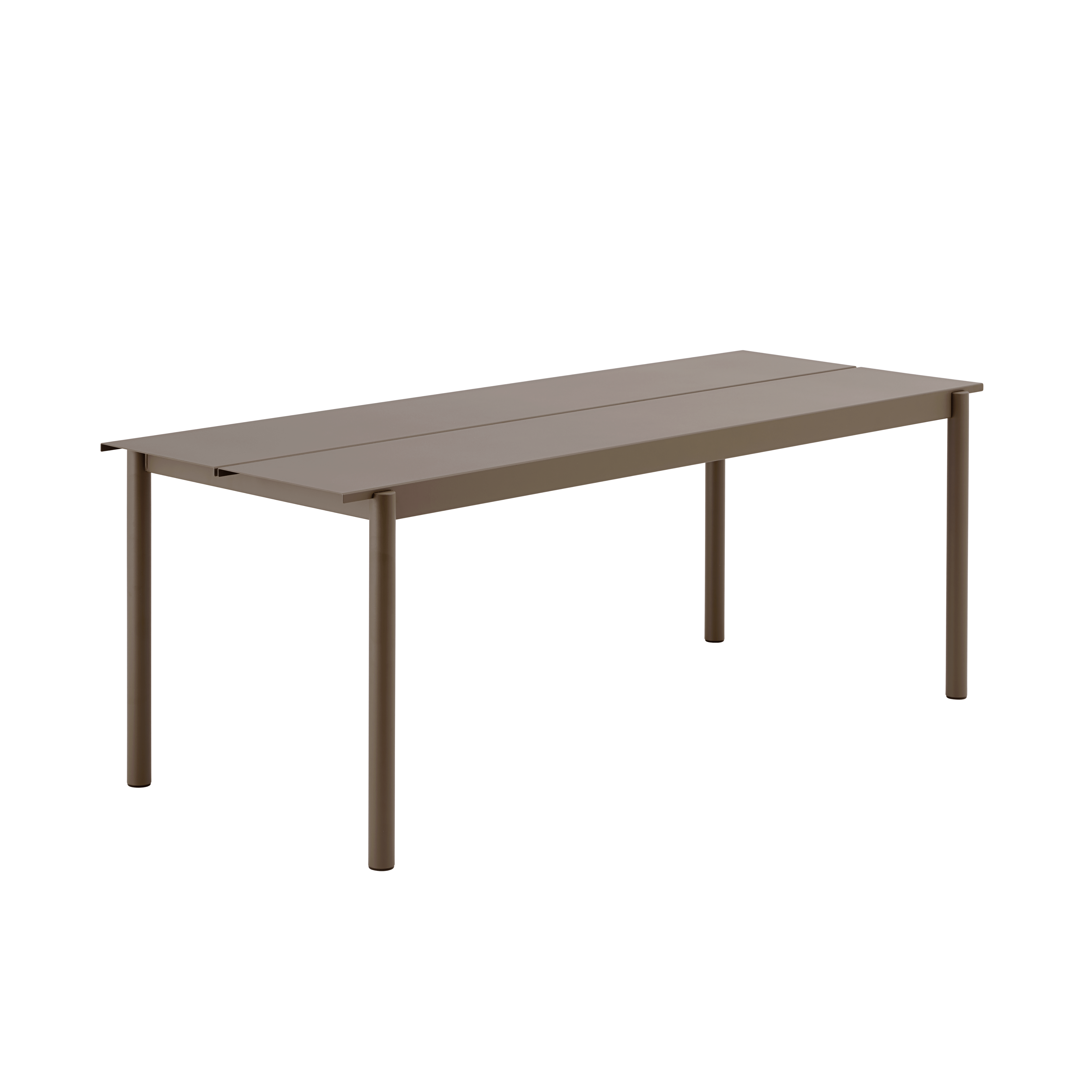 Buiten tafel LINEAR taupe staal