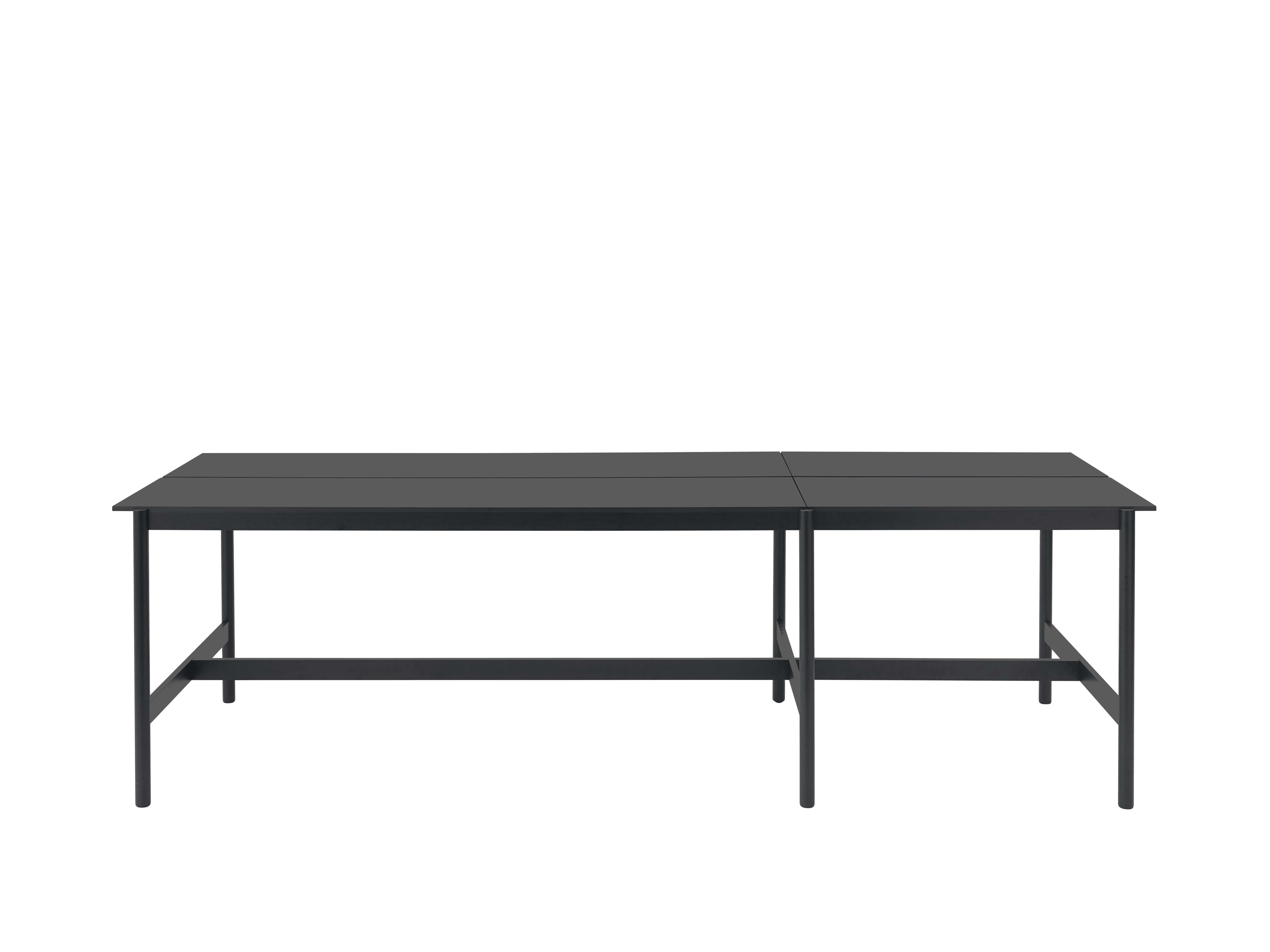 Bureau tafel LINEAR SYSTEM HIGH - CONFIGURATIE 1 zwart nanolaminaat met zwarte basis