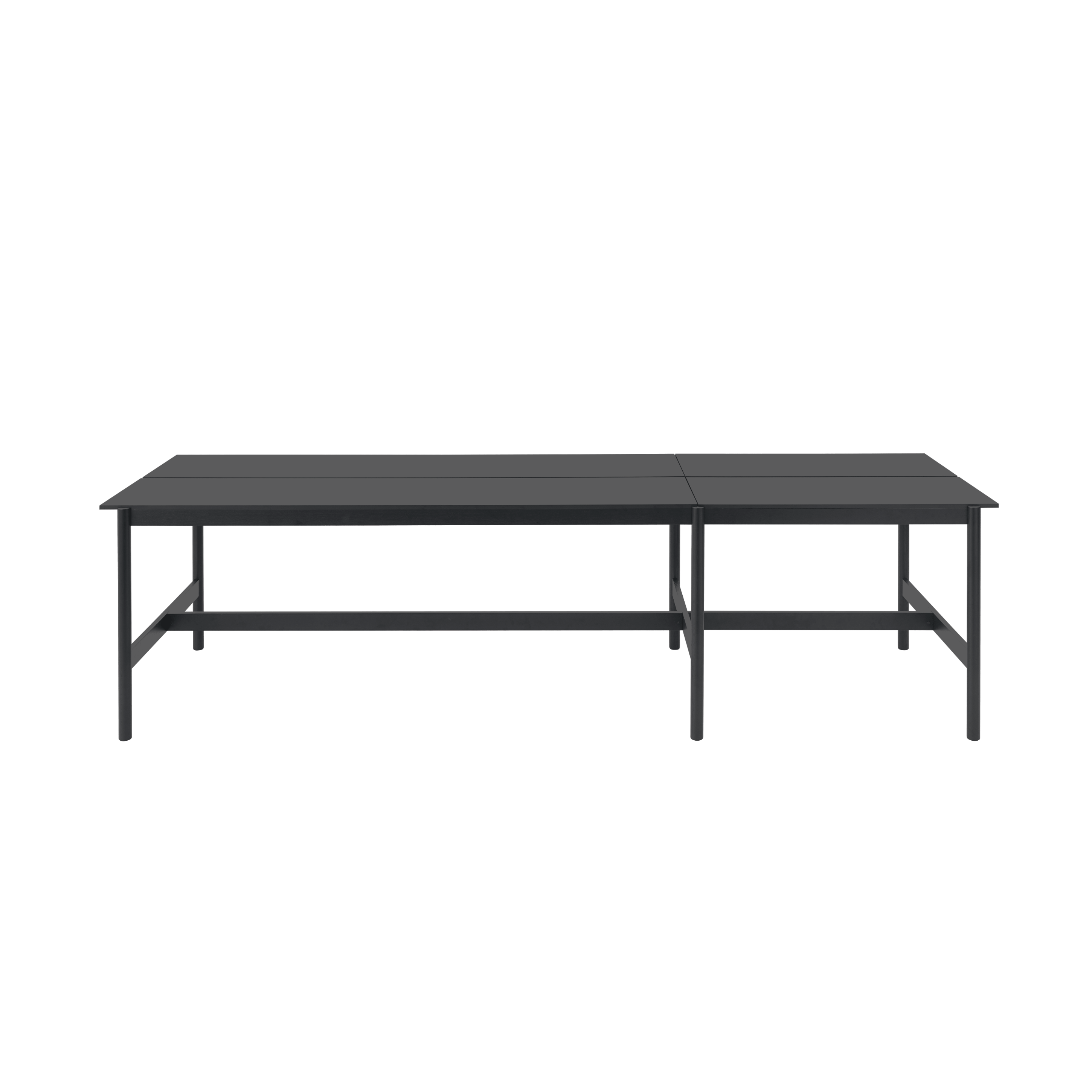 Bureau tafel LINEAR SYSTEM HIGH - CONFIGURATIE 1 zwart nanolaminaat met zwarte basis