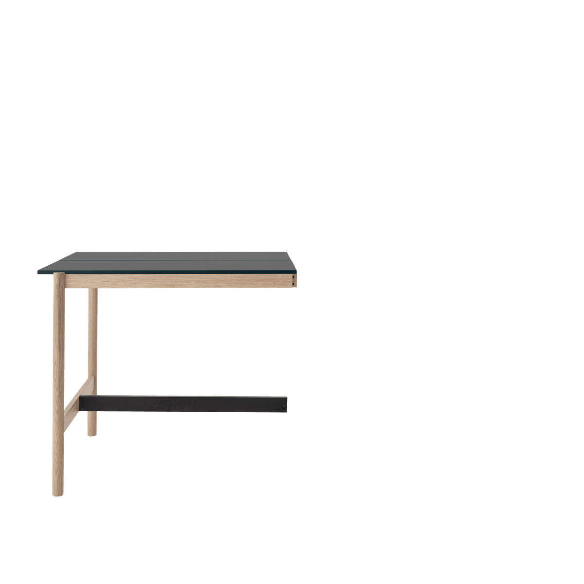 Bureau tafel LINEAR SYSTEM HIGH zwart nanolaminaat met eiken basis