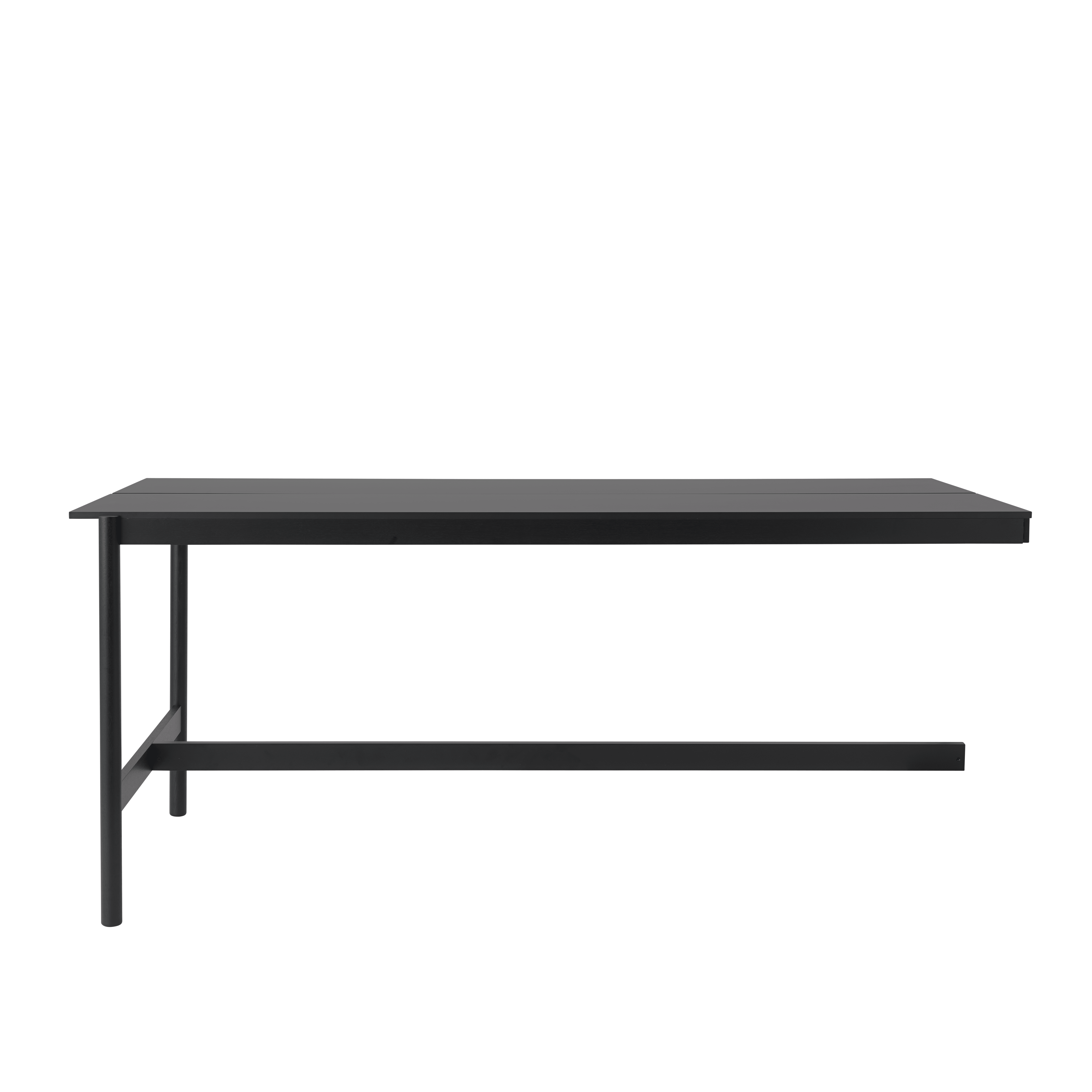 Bureau tafel LINEAR SYSTEM HIGH - CONFIGURATIE 1 zwart nanolaminaat met zwarte basis