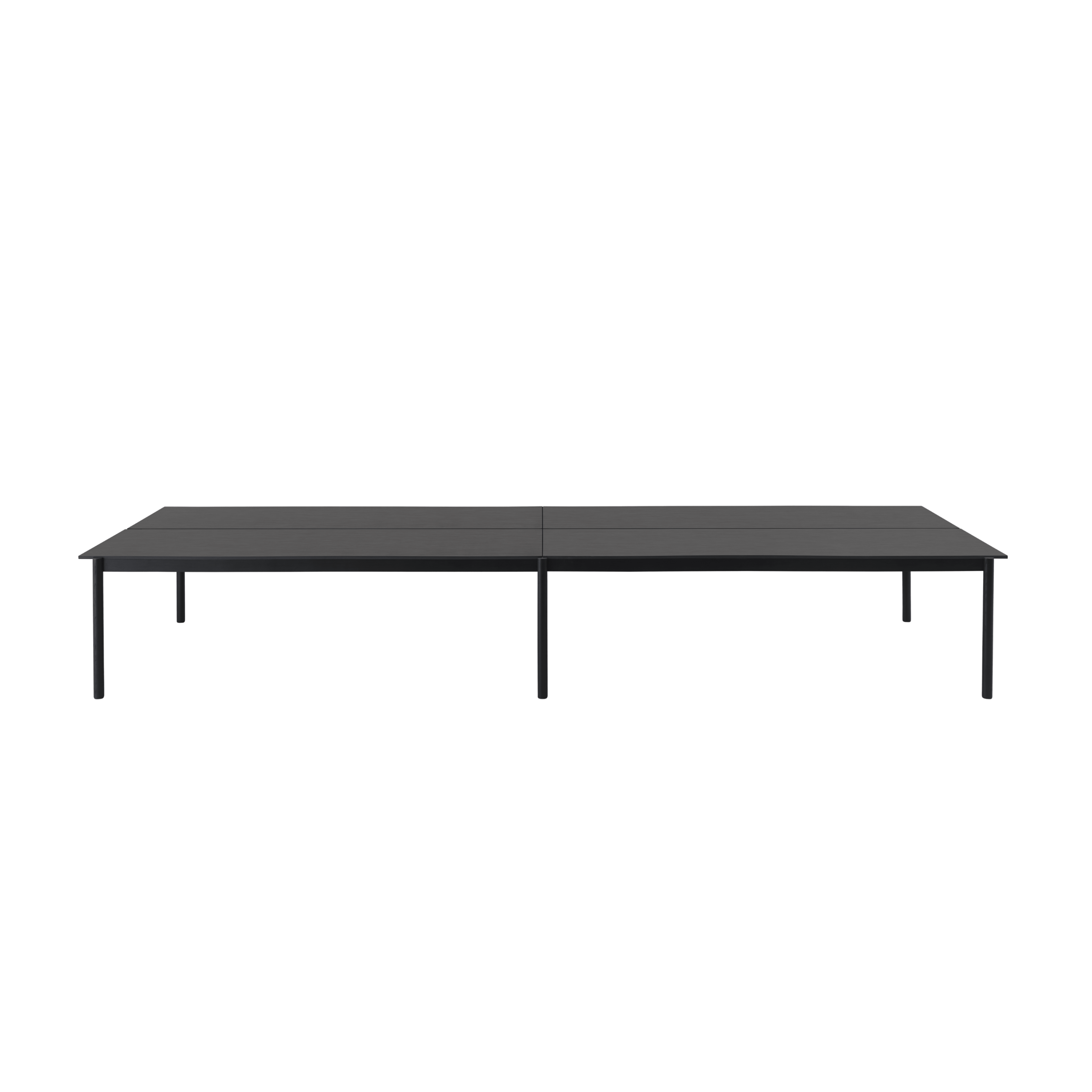 Bureau tafel LINEAR SYSTEM - CONFIGURATIE 2 zwart essenhout met zwarte basis