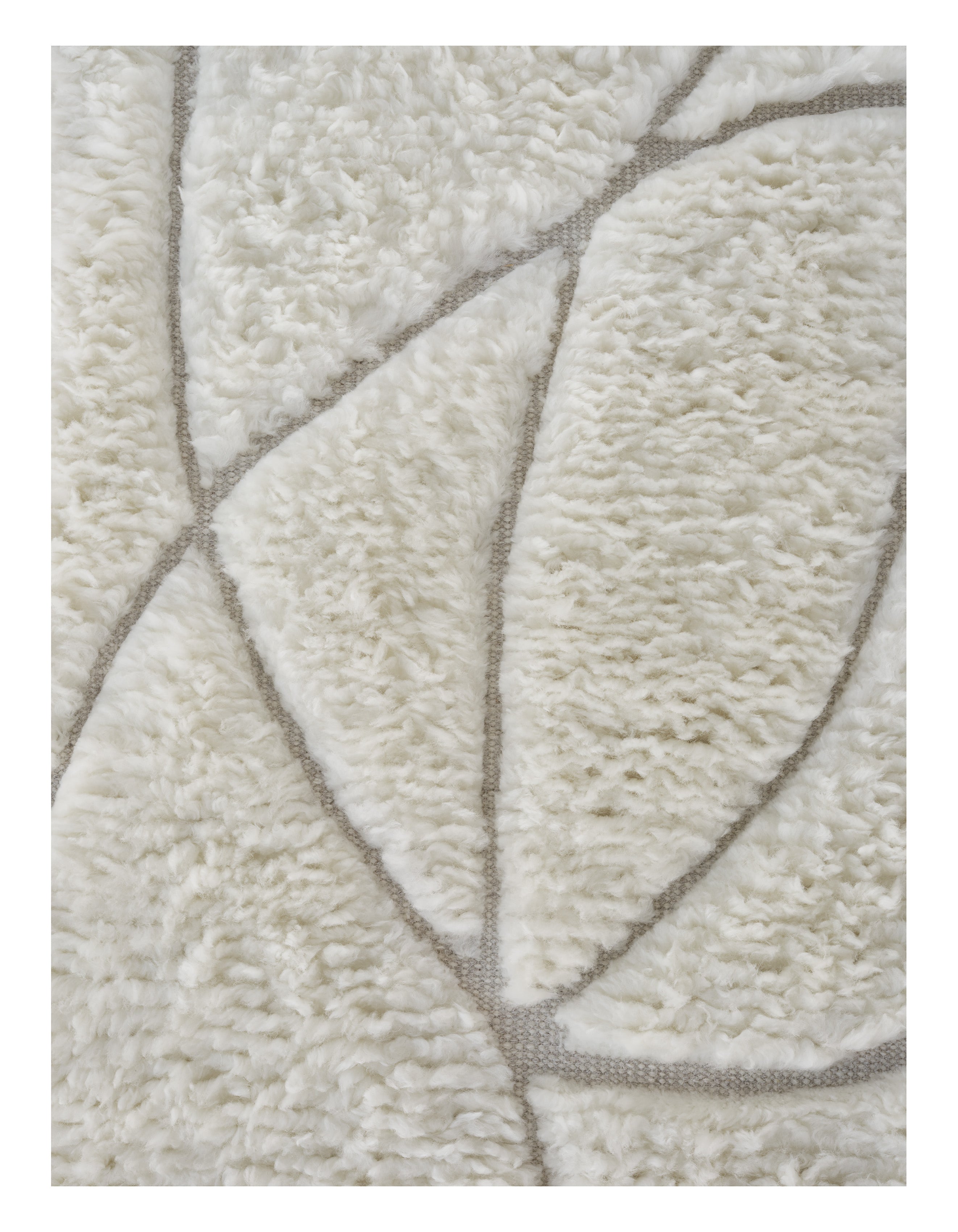 Vloerkleed LINEAL SWEEP wit met beige patroon