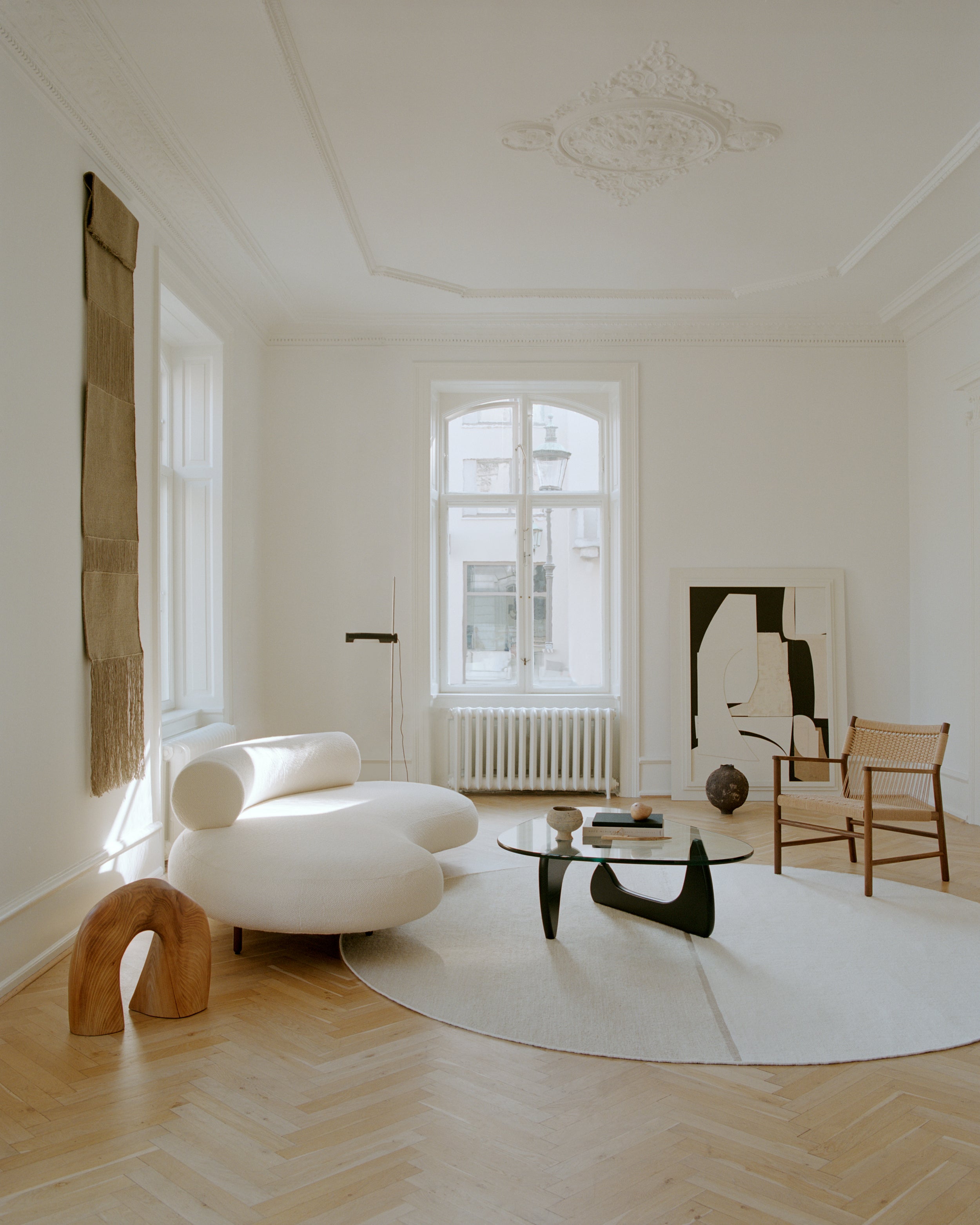 Ronde tapijt MAGNETIZE beige