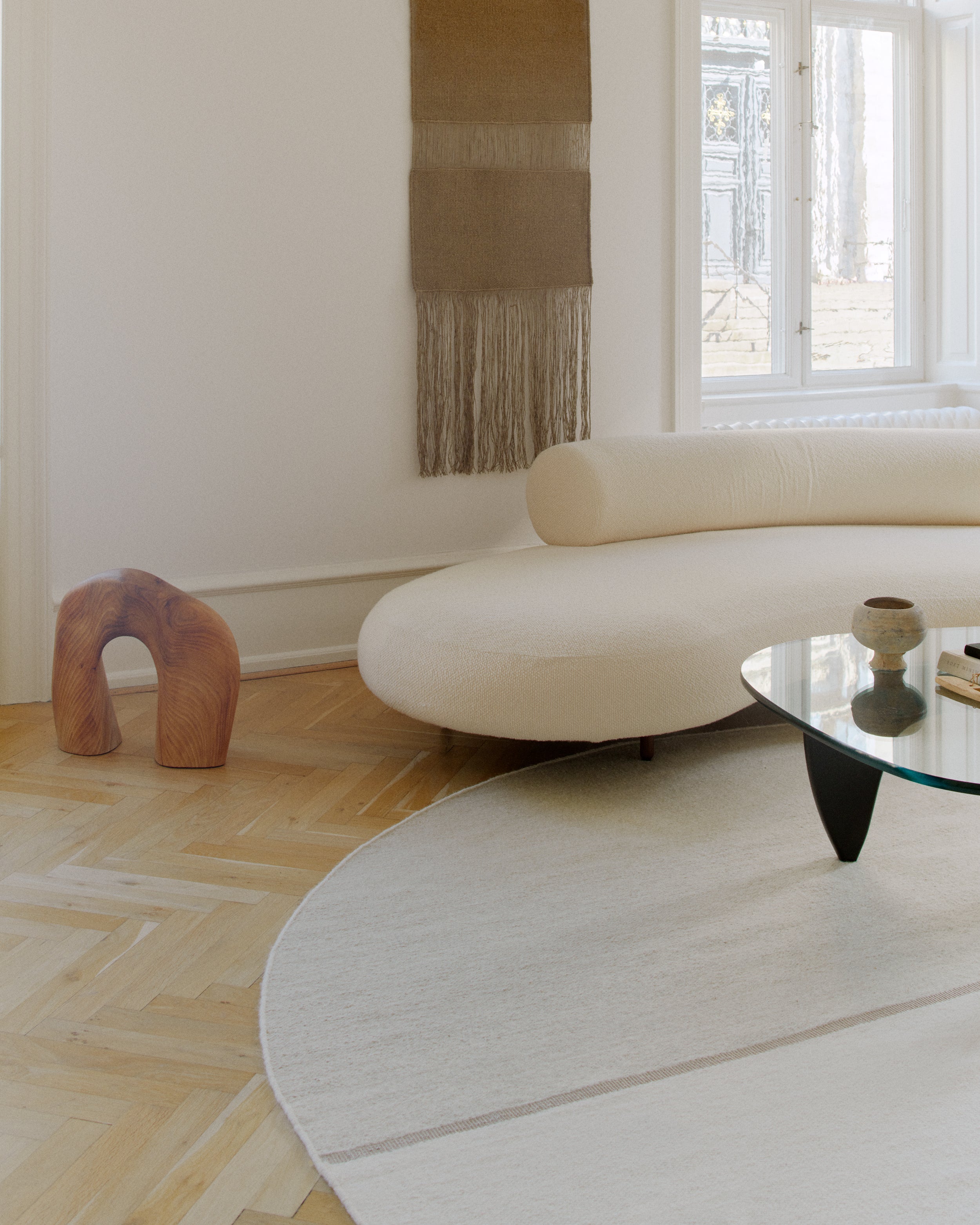 Ronde tapijt MAGNETIZE beige