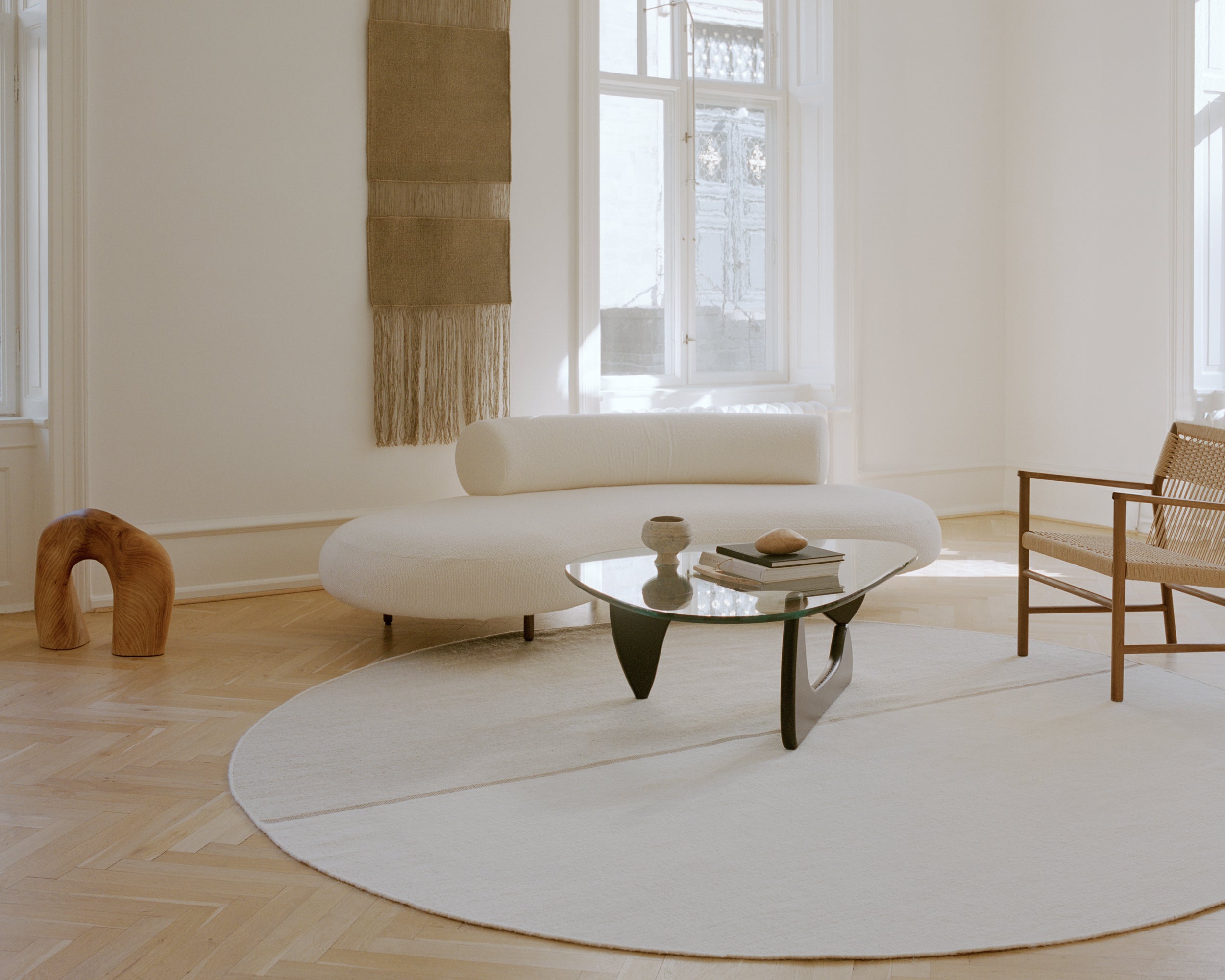 Ronde tapijt MAGNETIZE beige