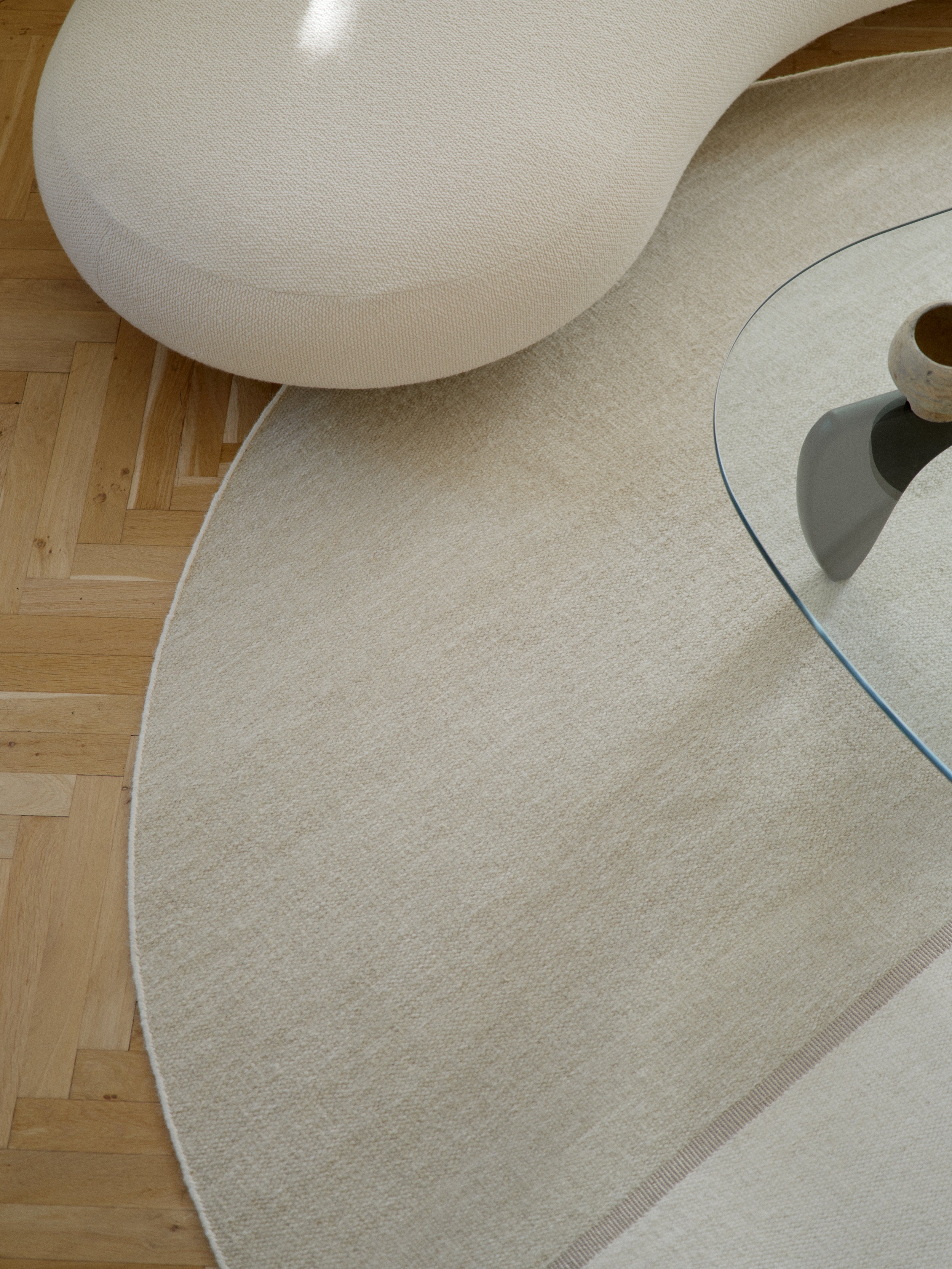 Ronde tapijt MAGNETIZE beige