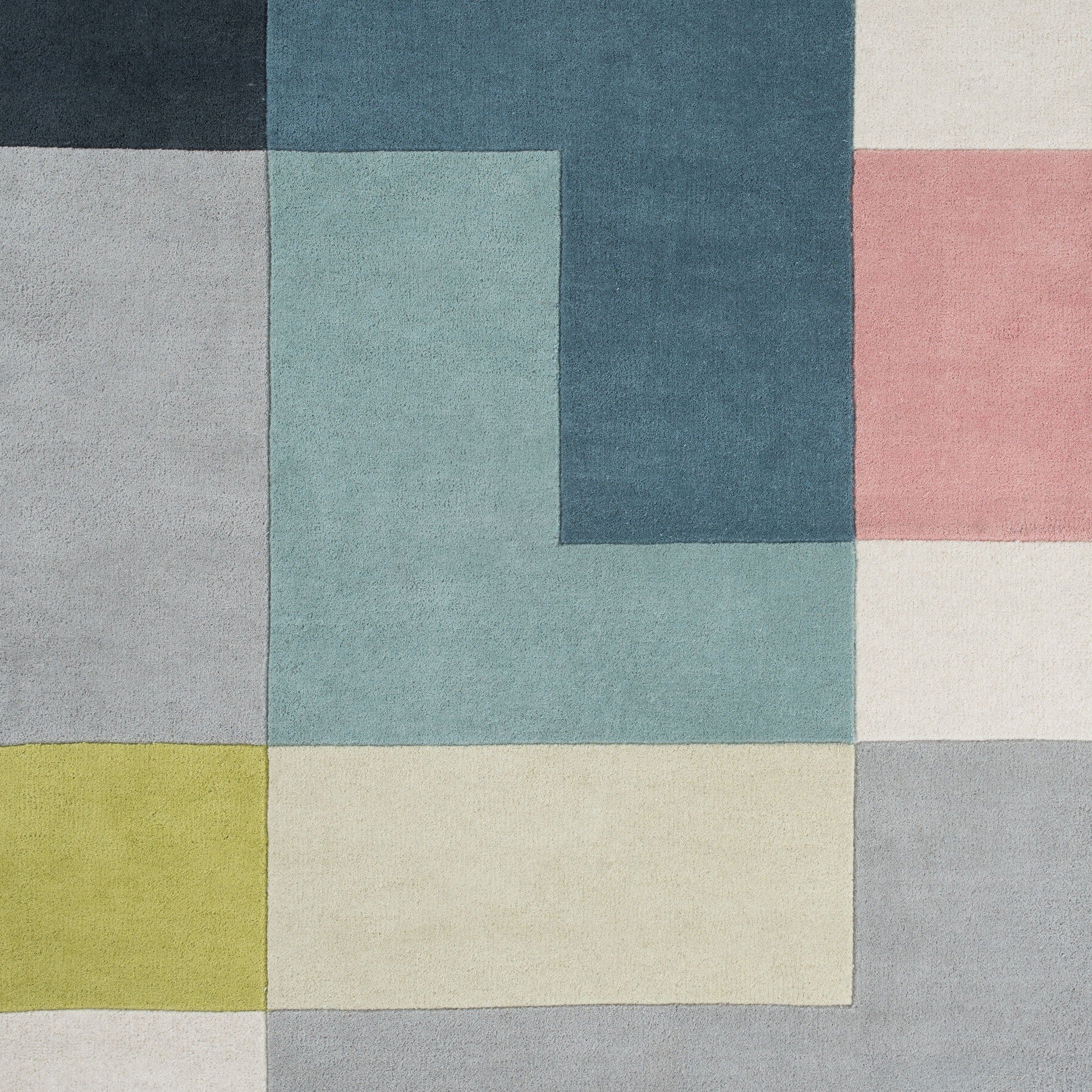 Teppich OMETRI - LIME grau mit Blau