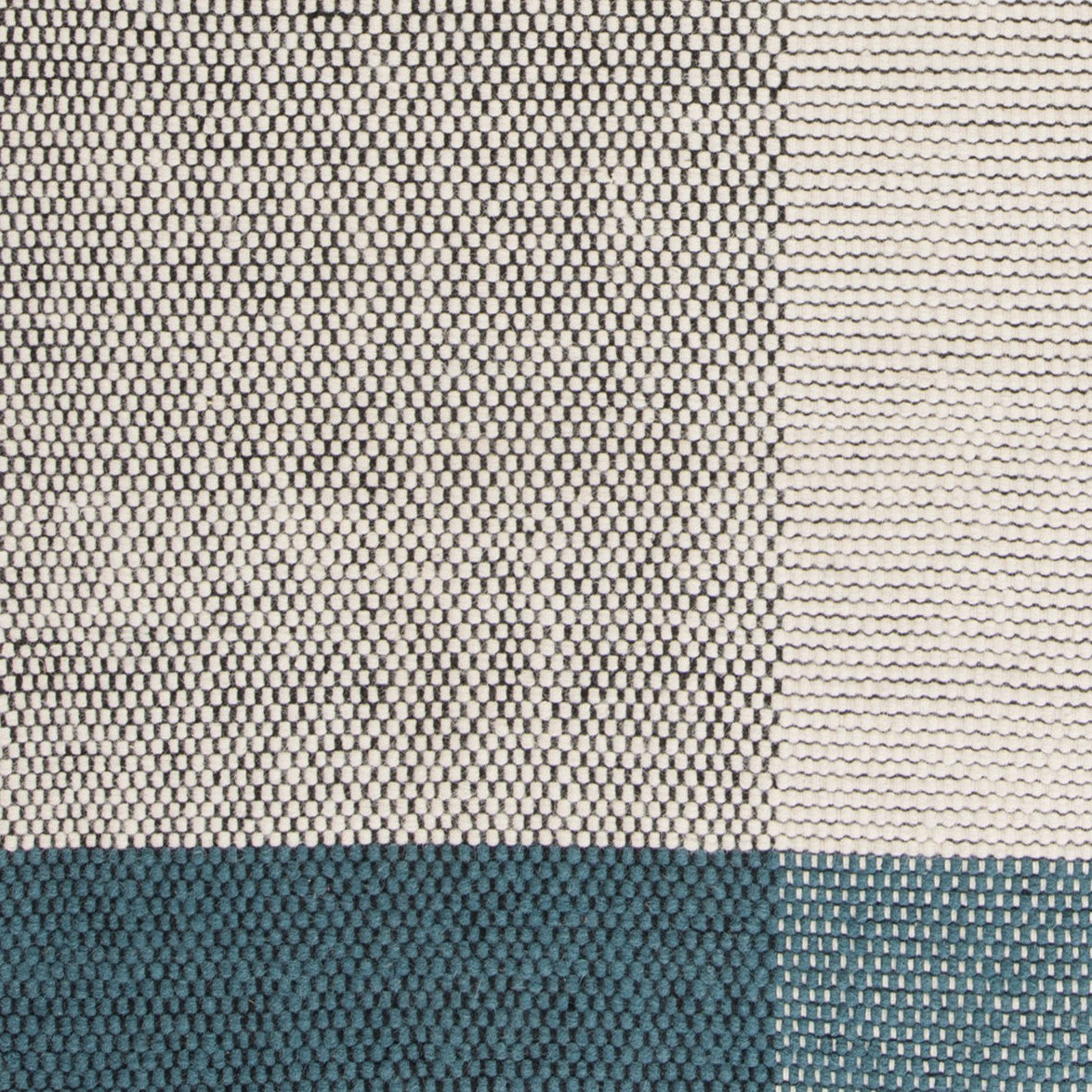 Vloerkleed POMEZIA - PETROL grijs met zee-blauw