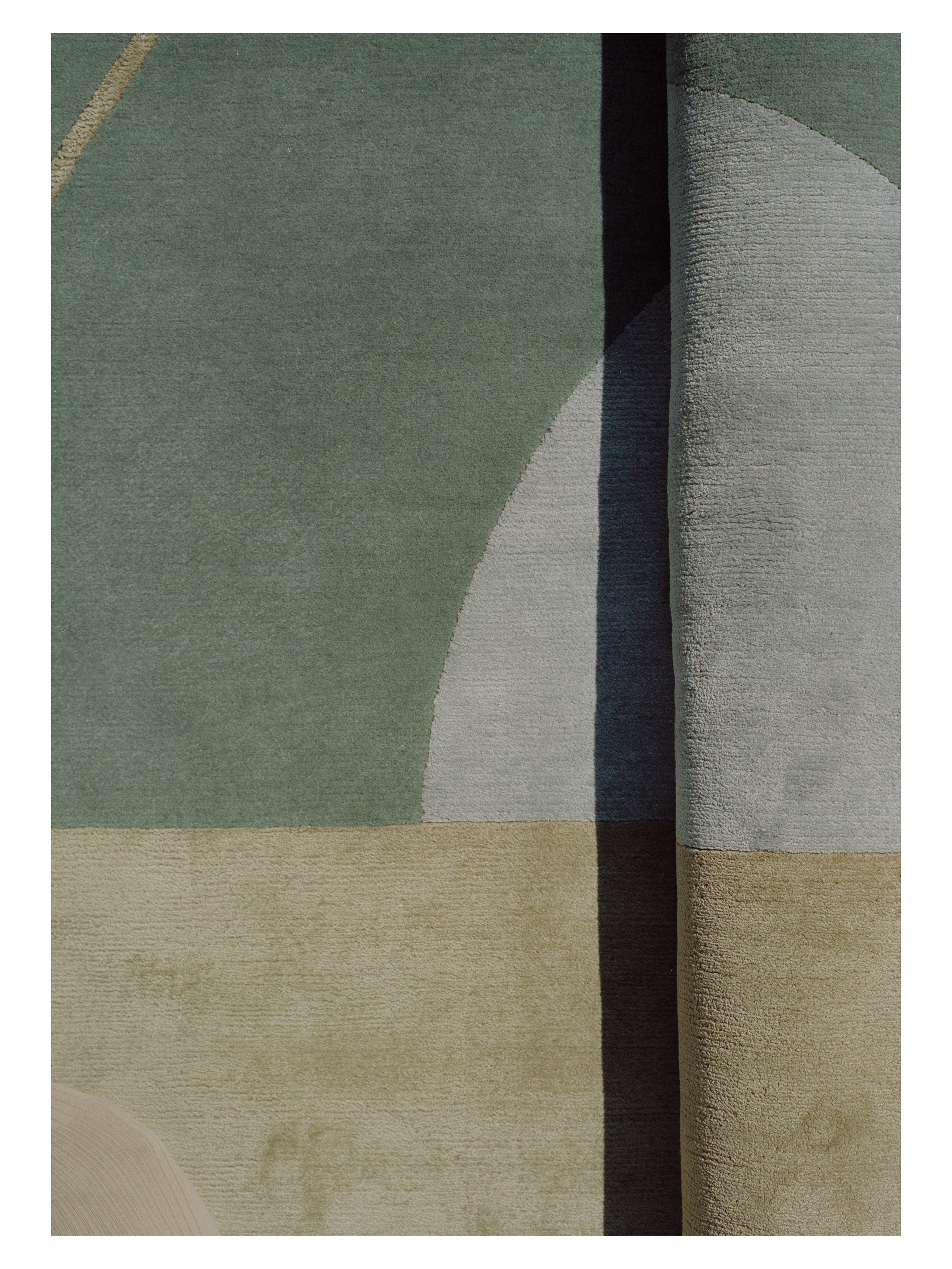 Rond tapijt RISING GEMINI - COMBI grijs met beige