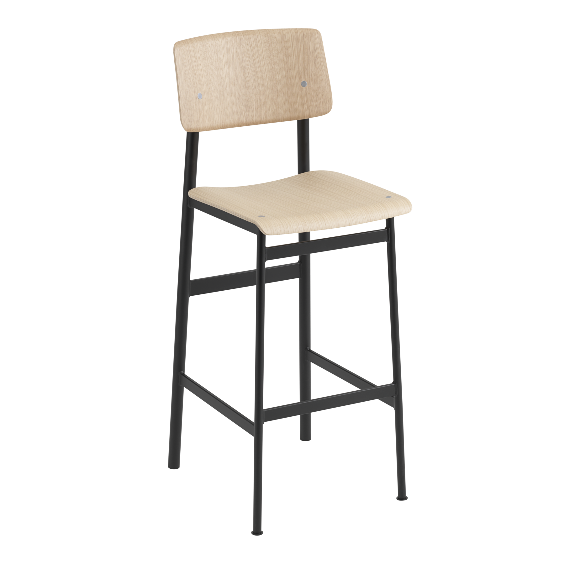 Barhocker LOFT Eichenfurnier mit schwarzem Gestell