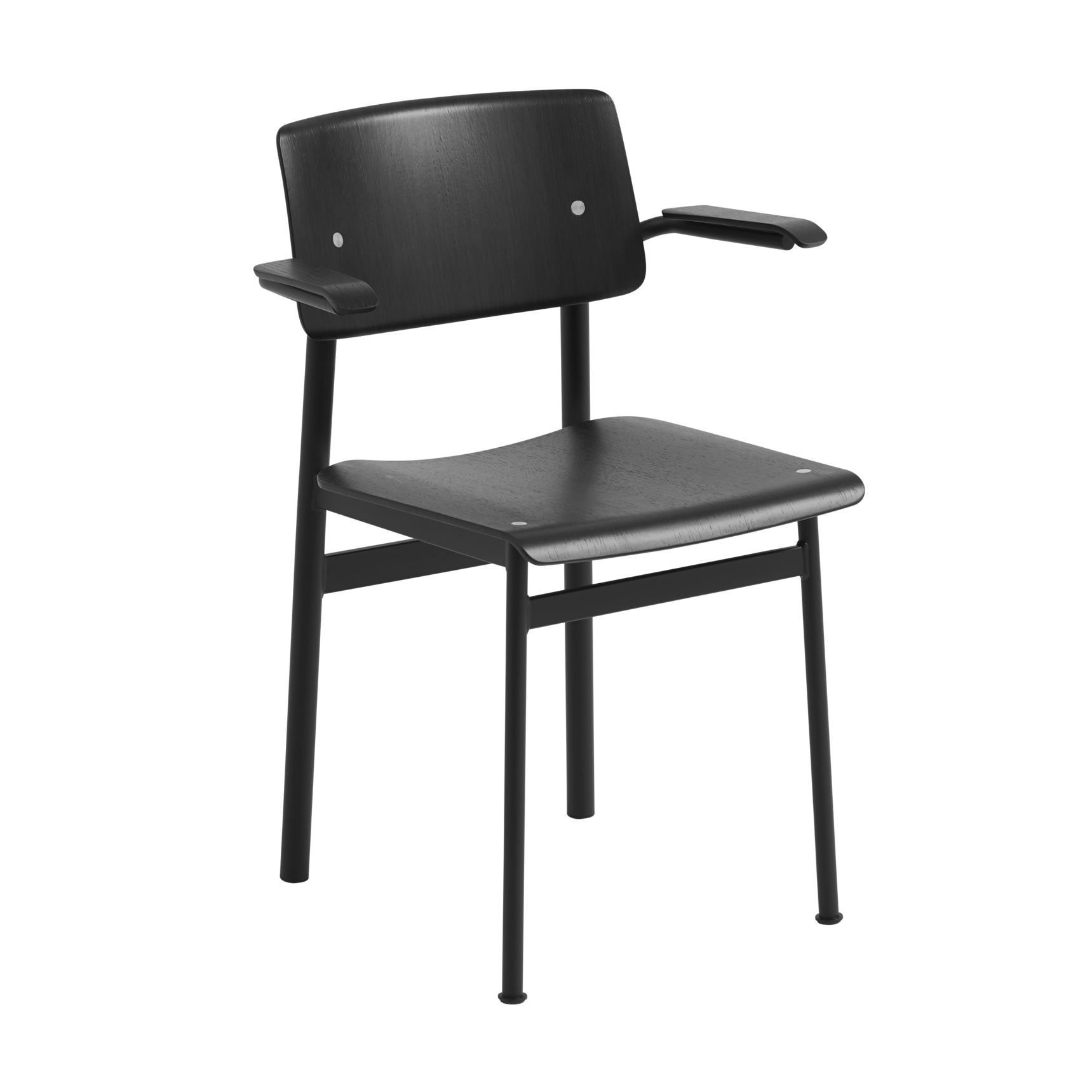 Sessel mit Armlehnen LOFT schwarz Eichenfurnier mit schwarzem Gestell