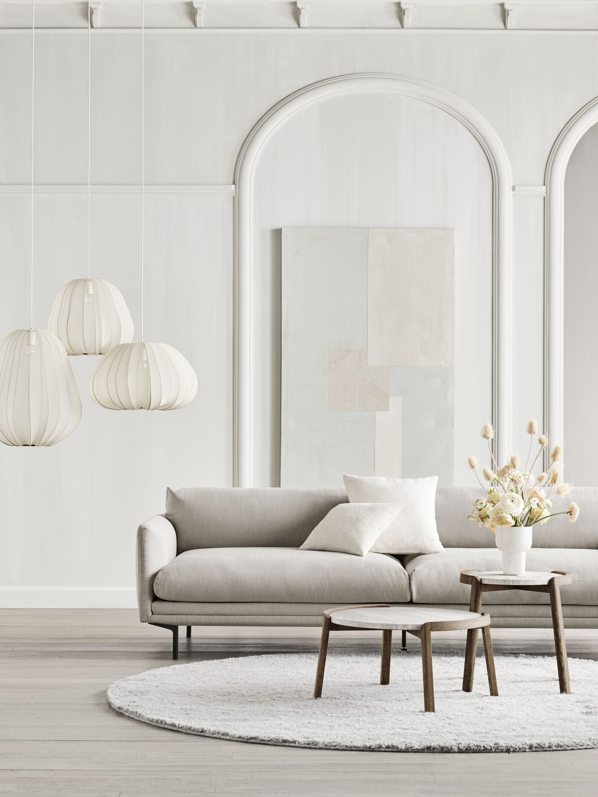 Ronde vloerkleed ALVE crème