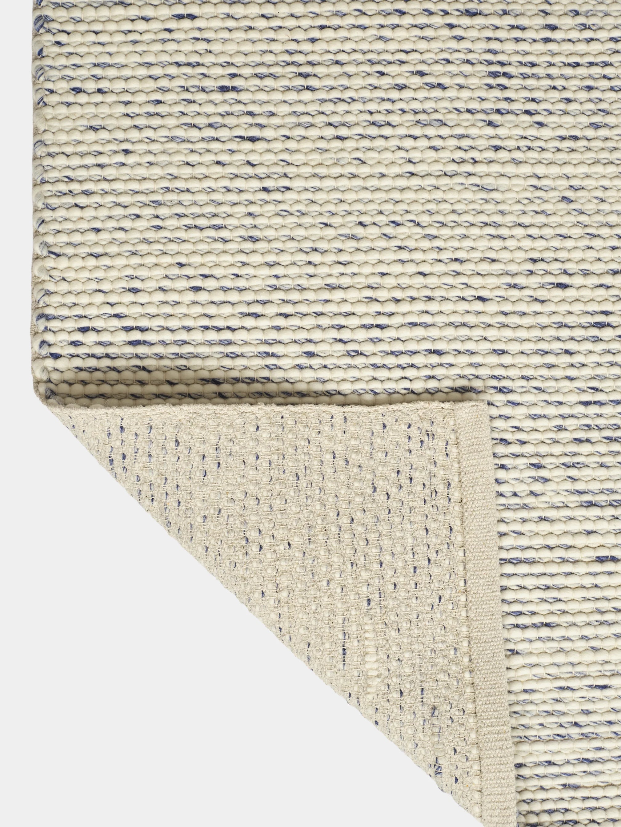 Teppich LOOPY cremefarben mit Blau