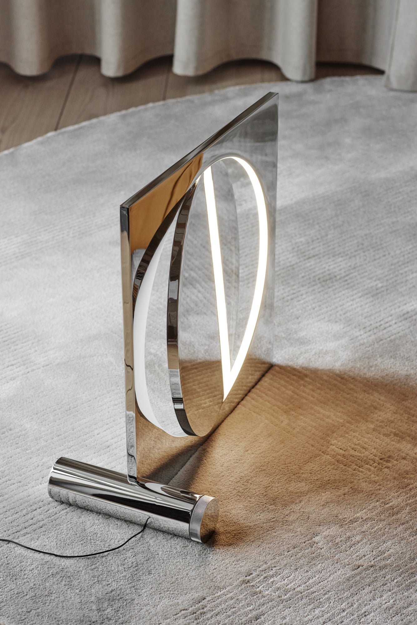 Vloerlamp MOONSETTER verchroomd