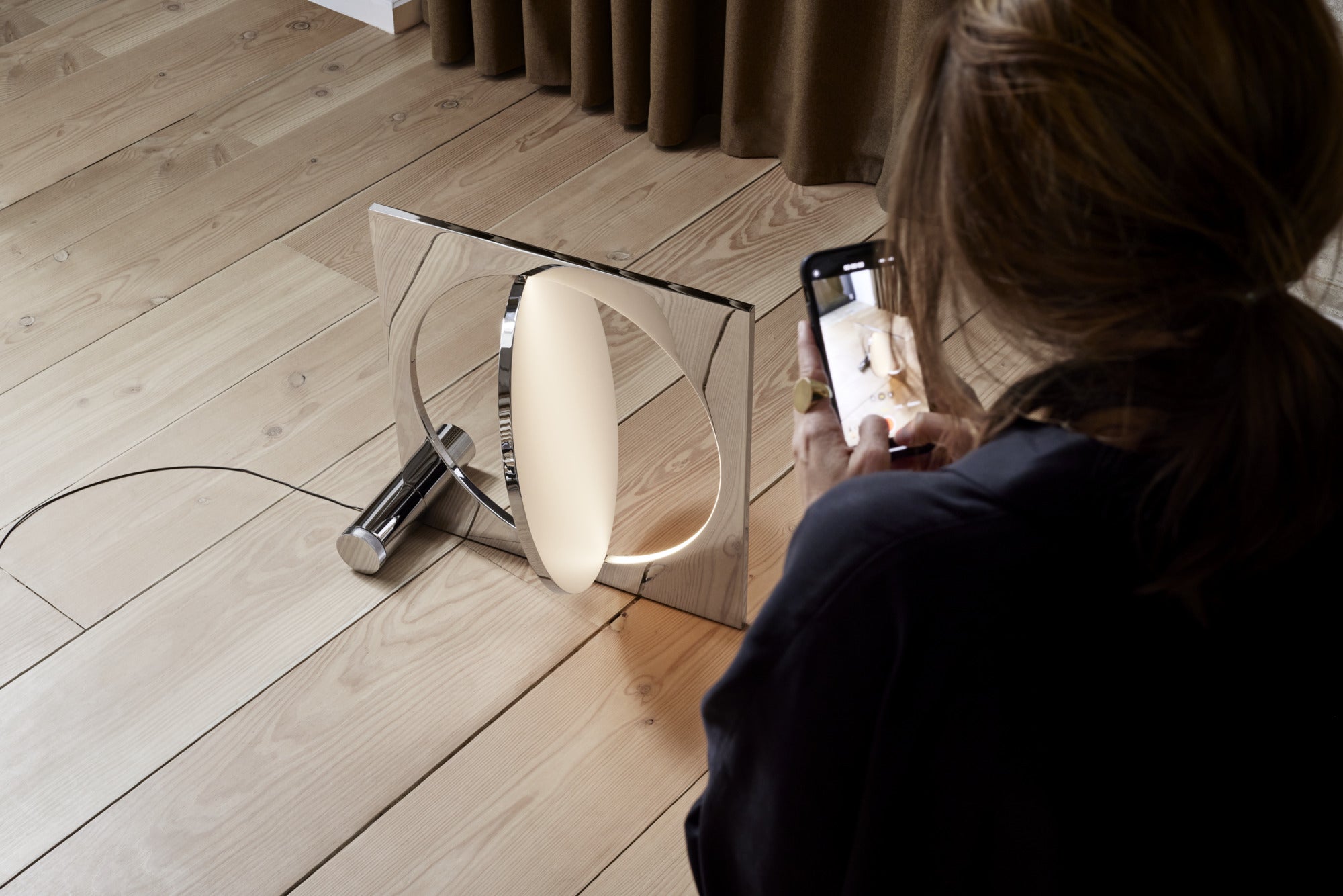 Vloerlamp MOONSETTER verchroomd