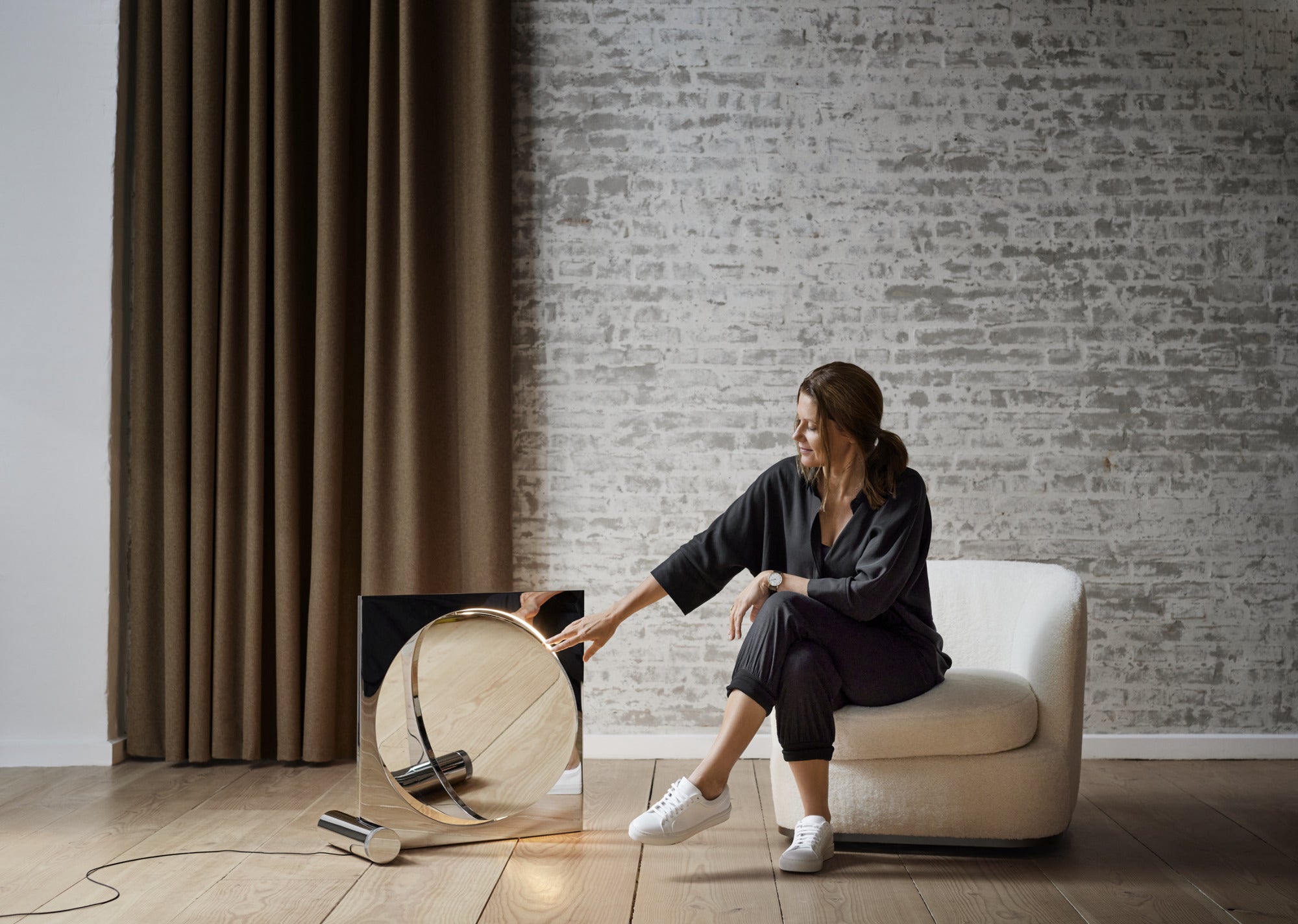 Vloerlamp MOONSETTER verchroomd
