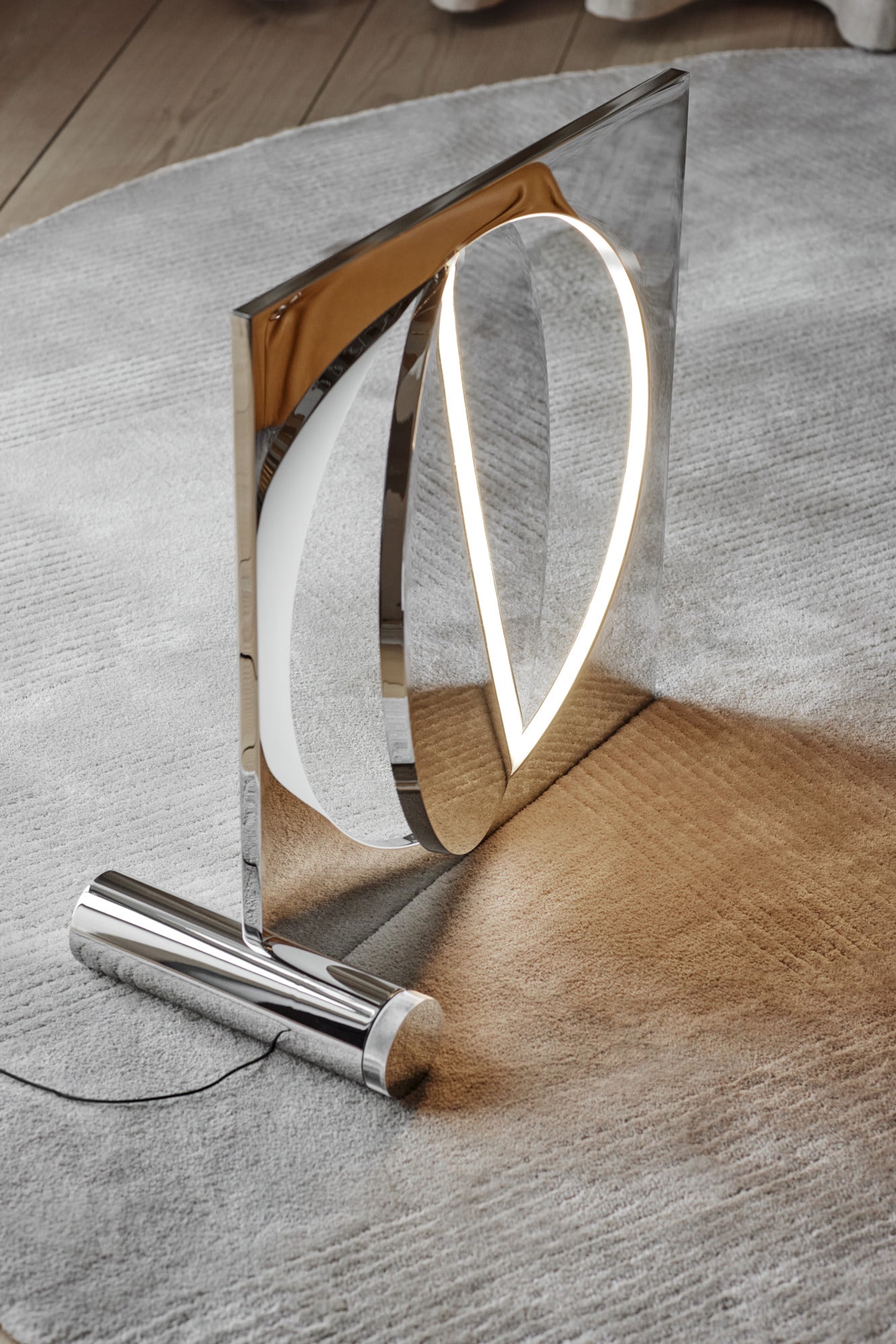 Vloerlamp MOONSETTER verchroomd