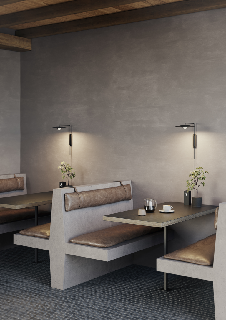 Wandlamp met arm KOINÉ zwart