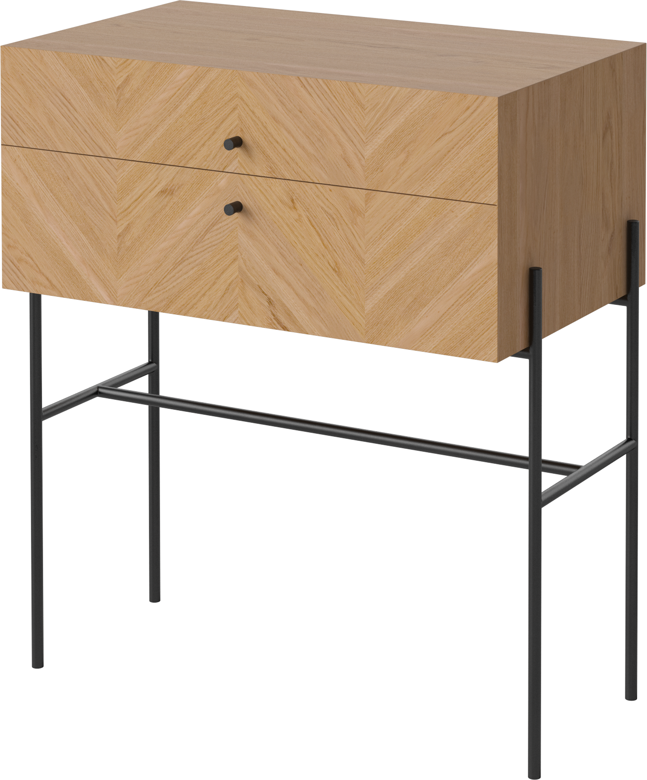 Luxusschrank -Eichenholz mit einer schwarzen Basis