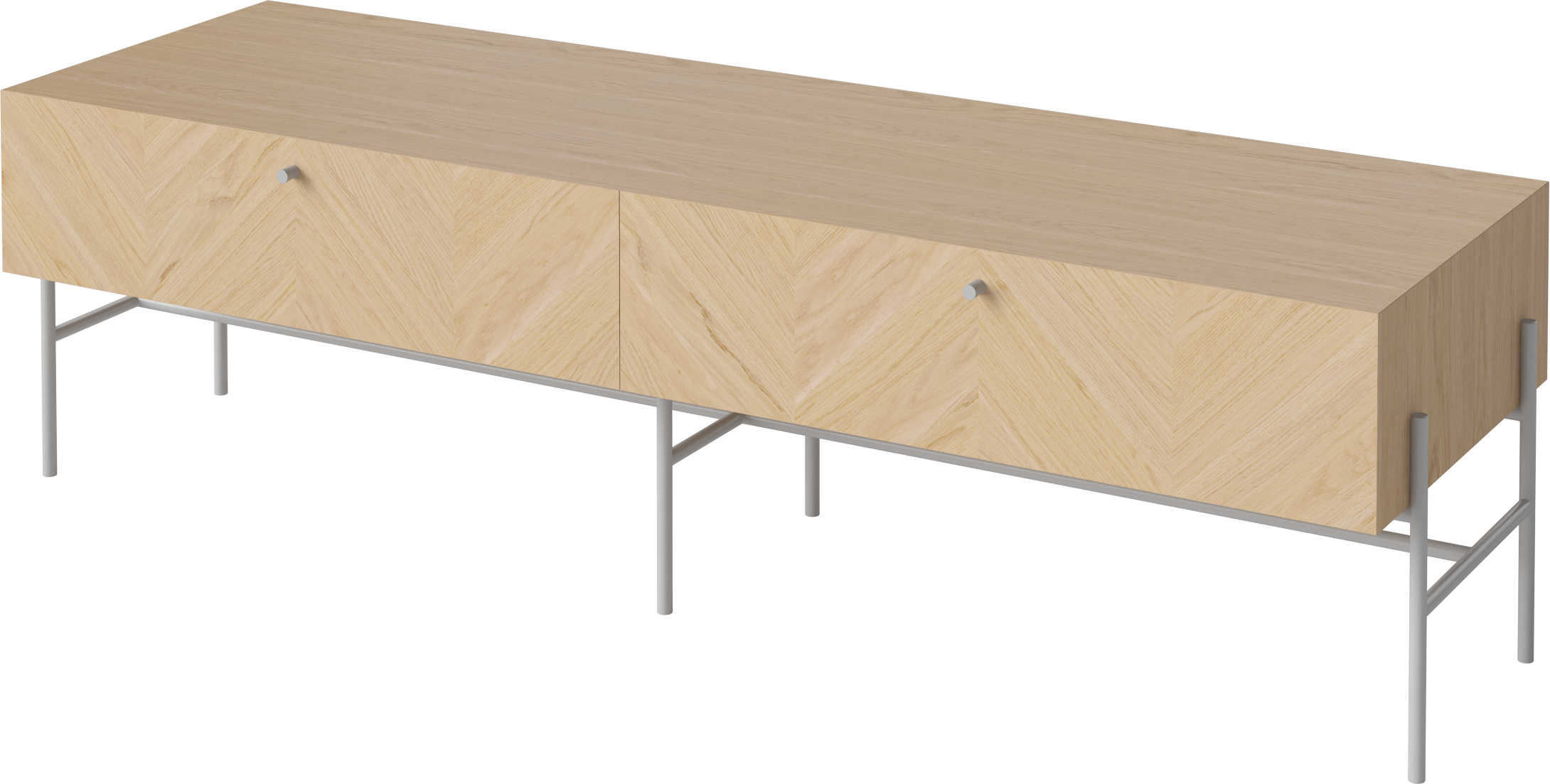 RTV Luxusschrank gebleichte Eichenholz mit einer grauen Basis