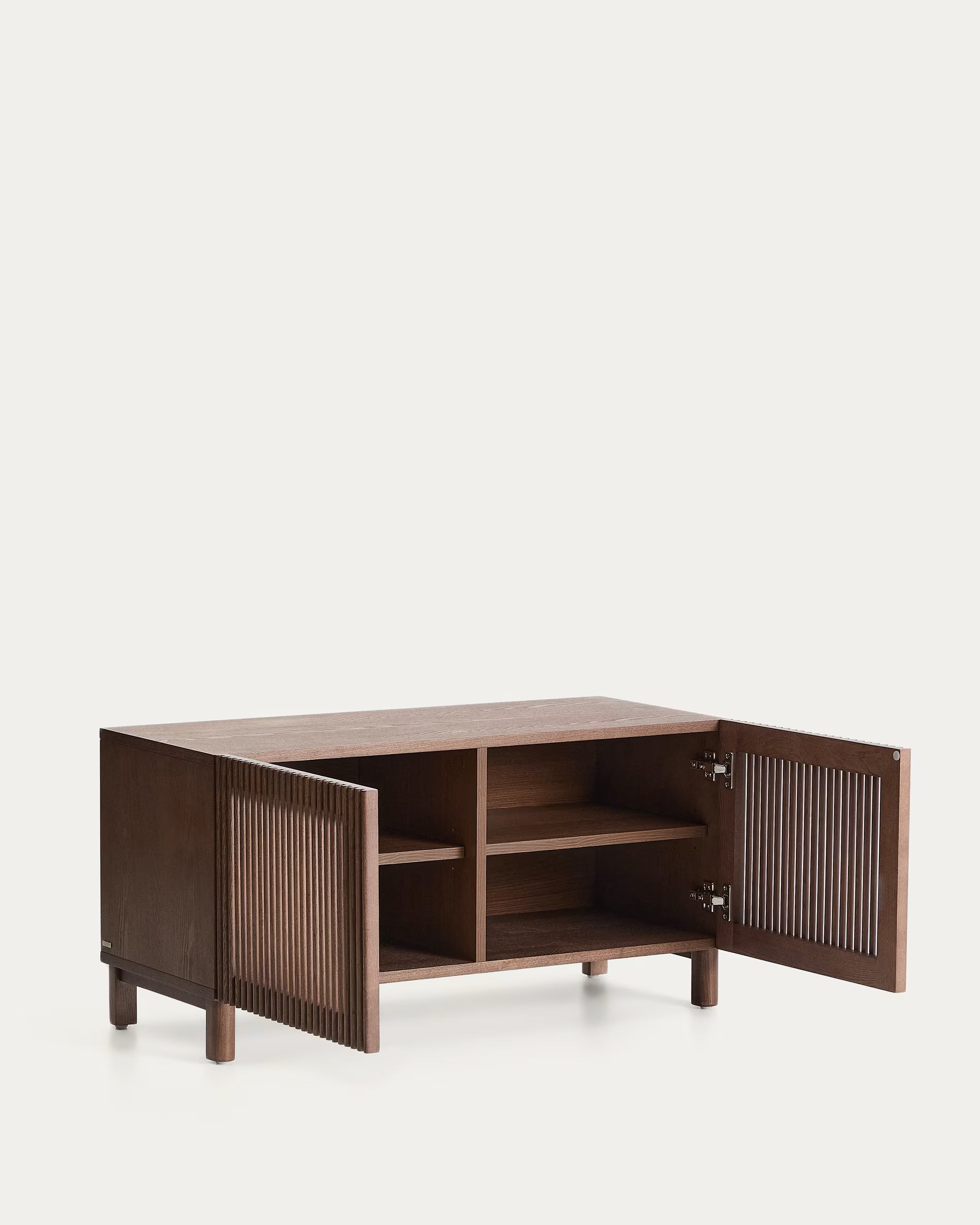 BEYLA Shoe Cabinet Dark Brown Ash Wood