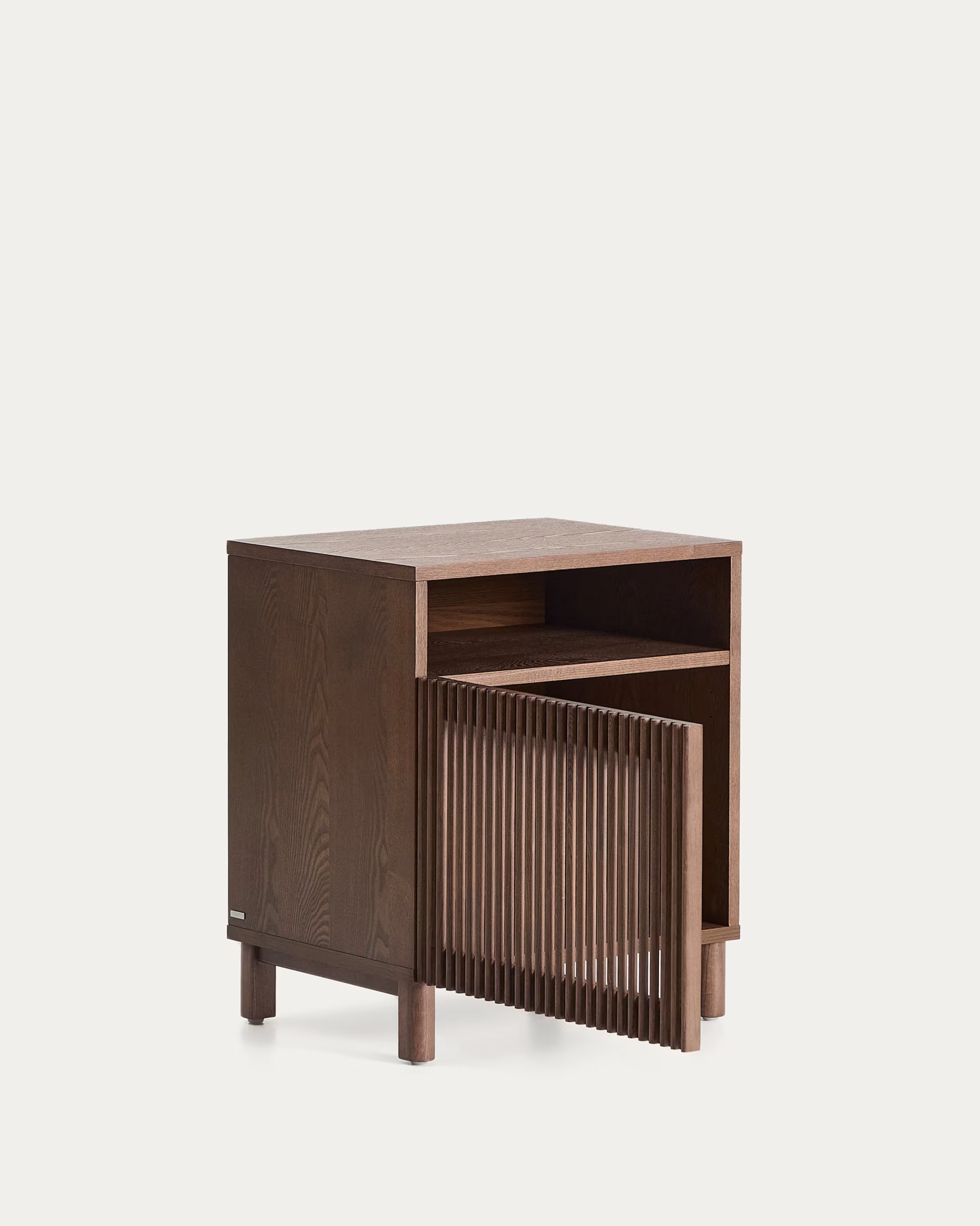 BEYLA Nightstand Dark Brown Ash Wood