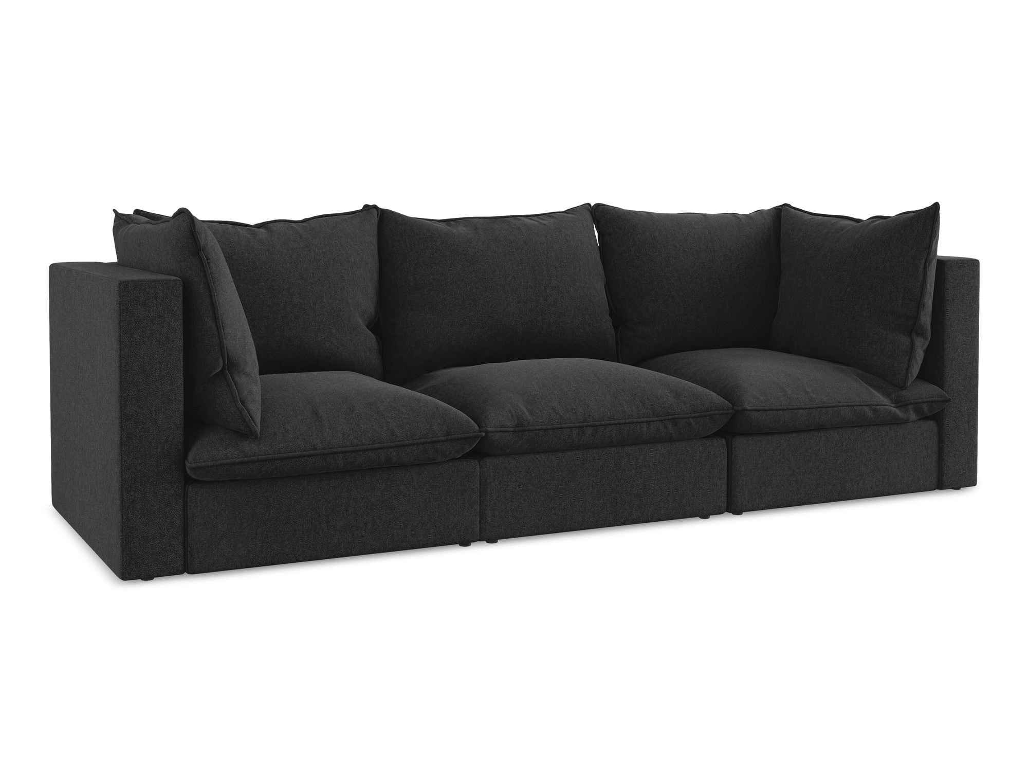 Sofa van fluweel voor 3 personen MANAO zwart