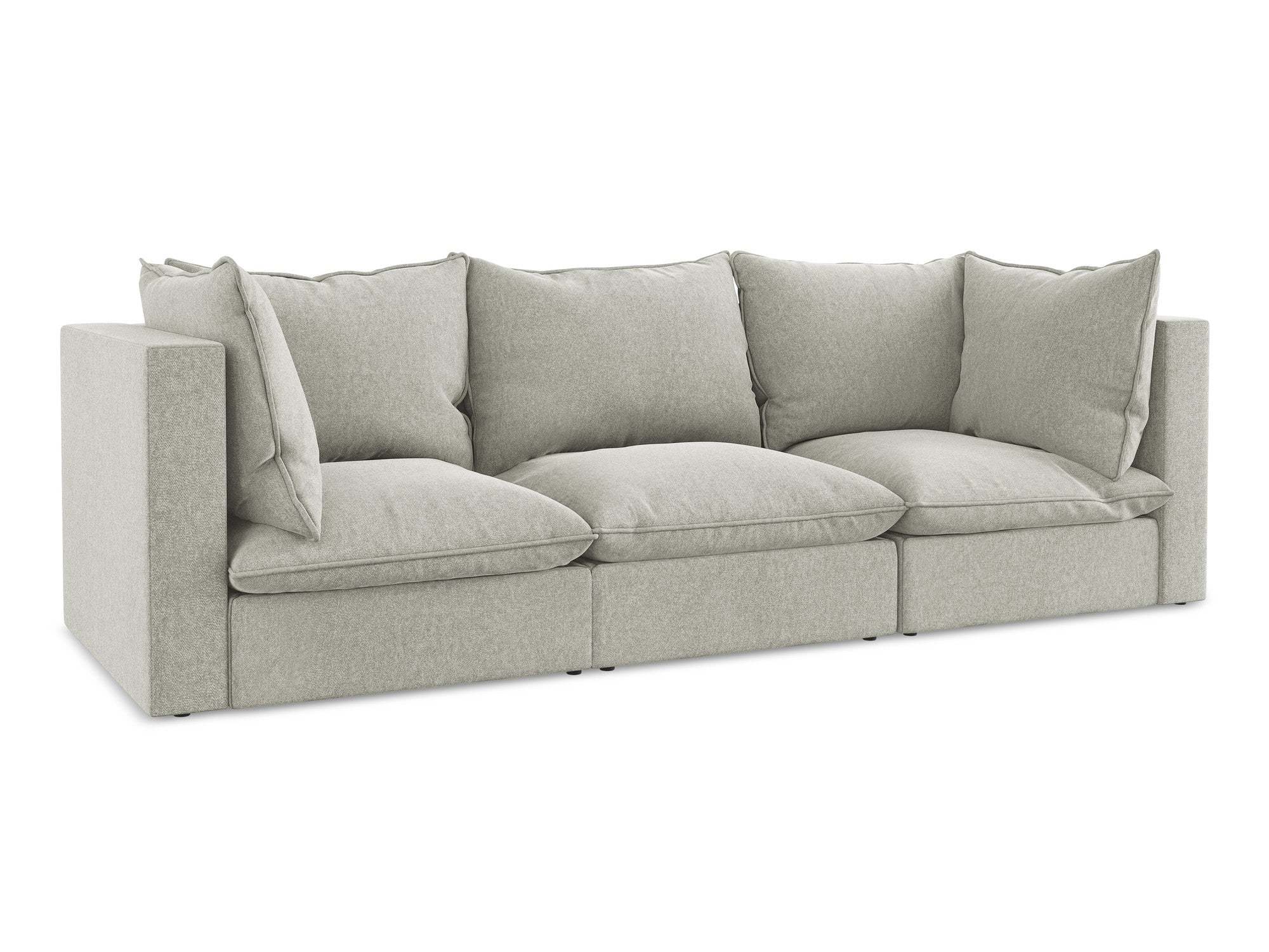 Sofa aus Samt für 3 Personen MANAO hellgrau