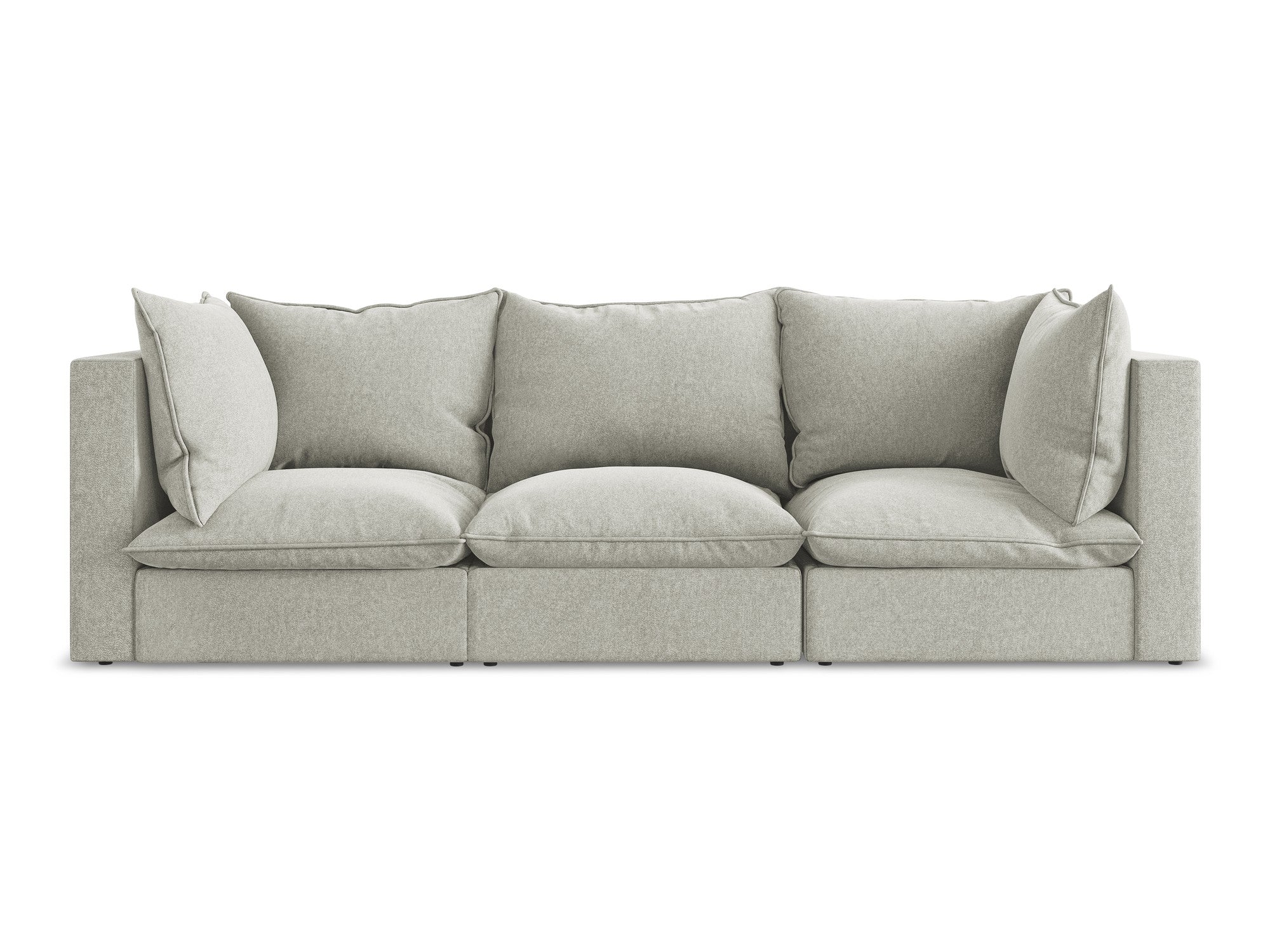 Sofa aus Samt für 3 Personen MANAO hellgrau