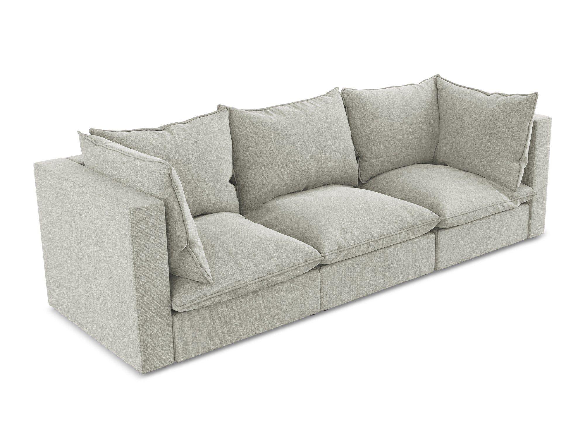 Sofa aus Samt für 3 Personen MANAO hellgrau