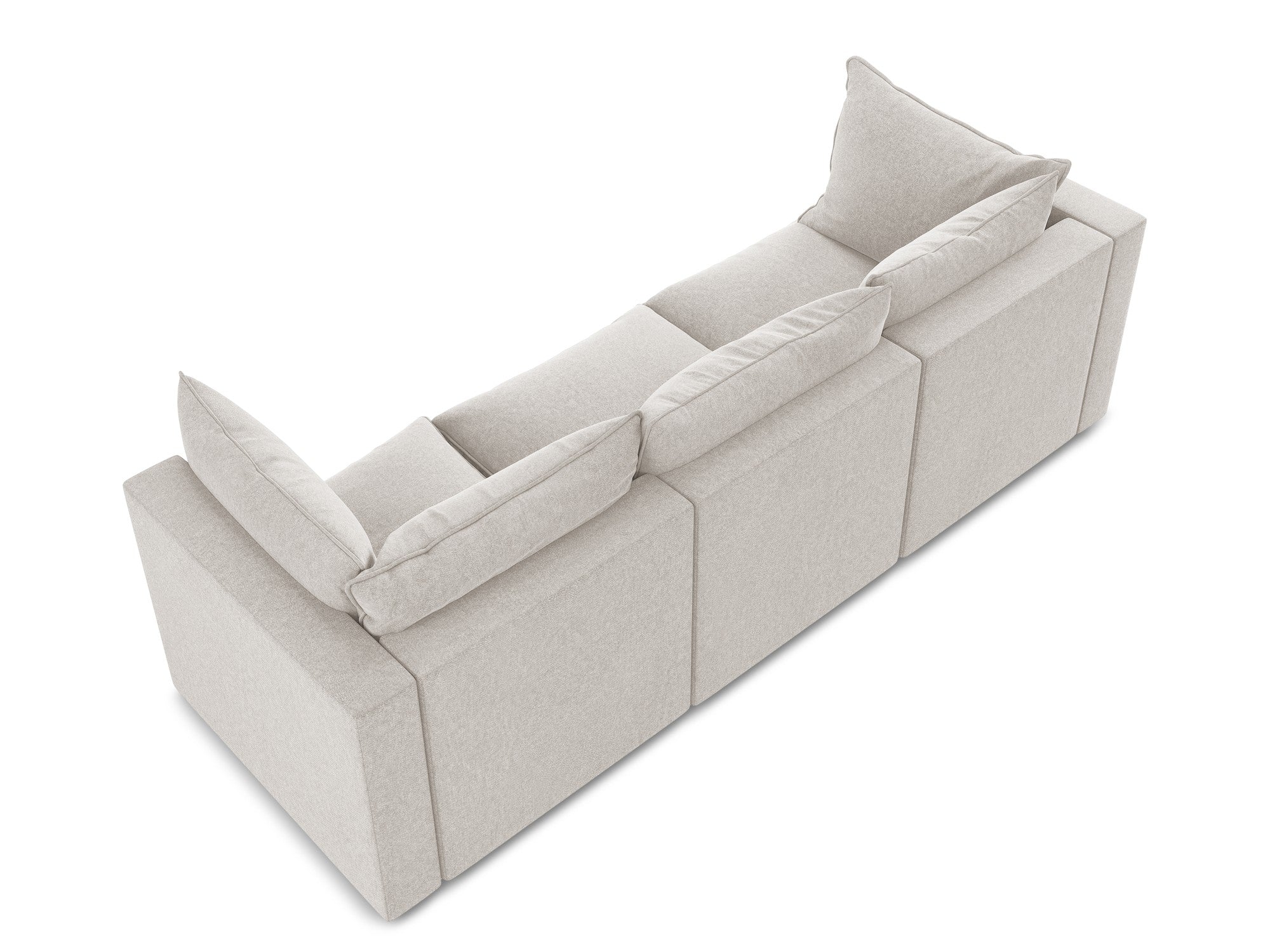 Sofa aus Samt 3-sitzig MANAO hellbeige