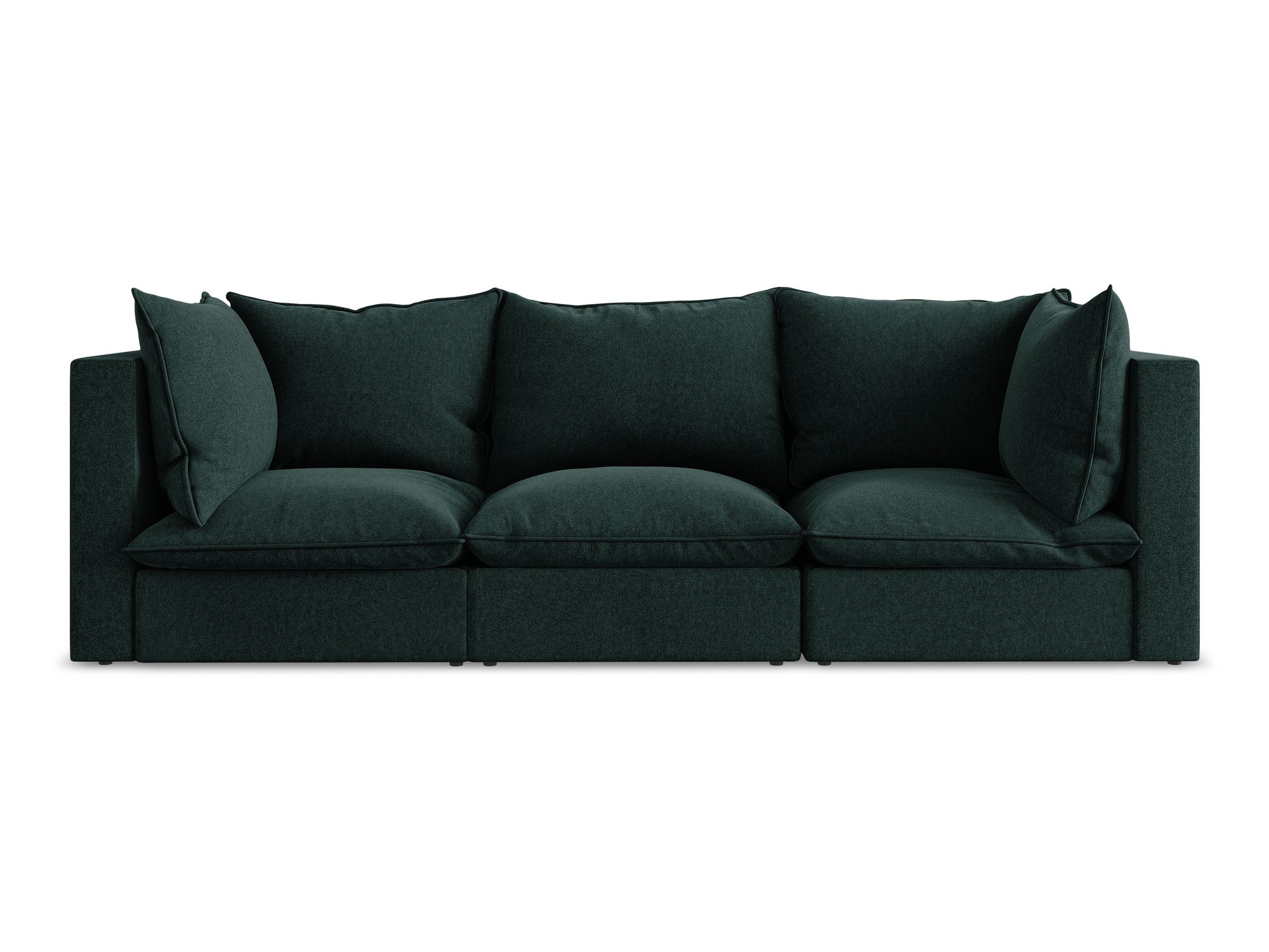Sofa aus Samt für 3 Personen MANAO graugrün