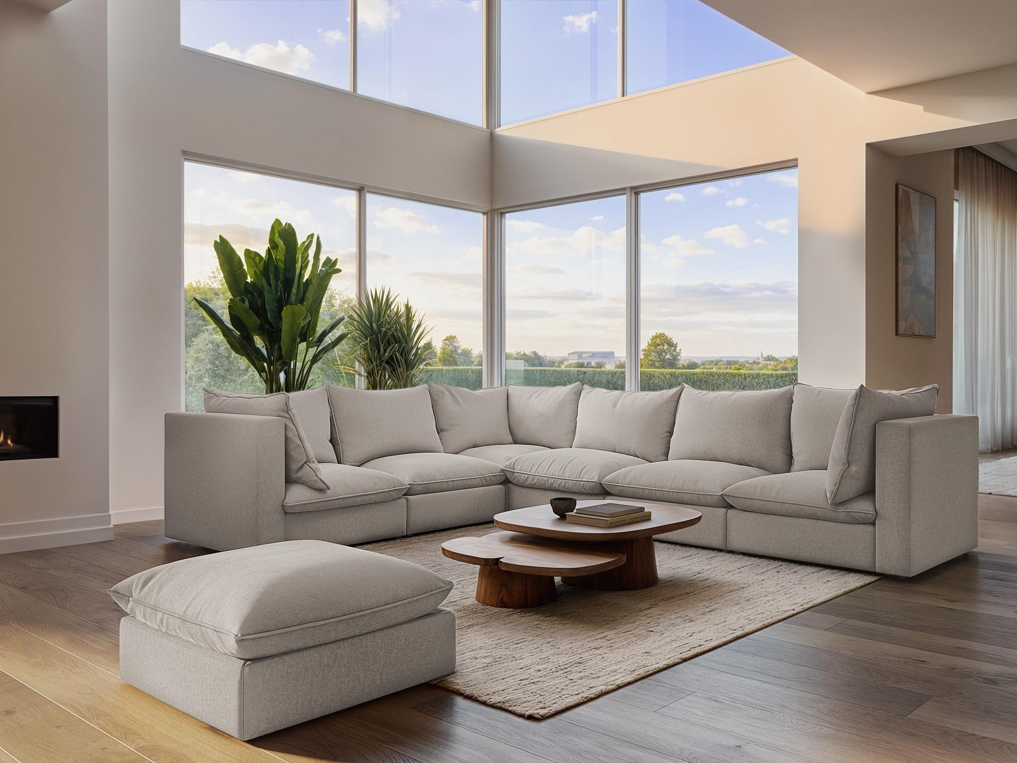 3-Seater Sofa MANAO Chocolate Boucle