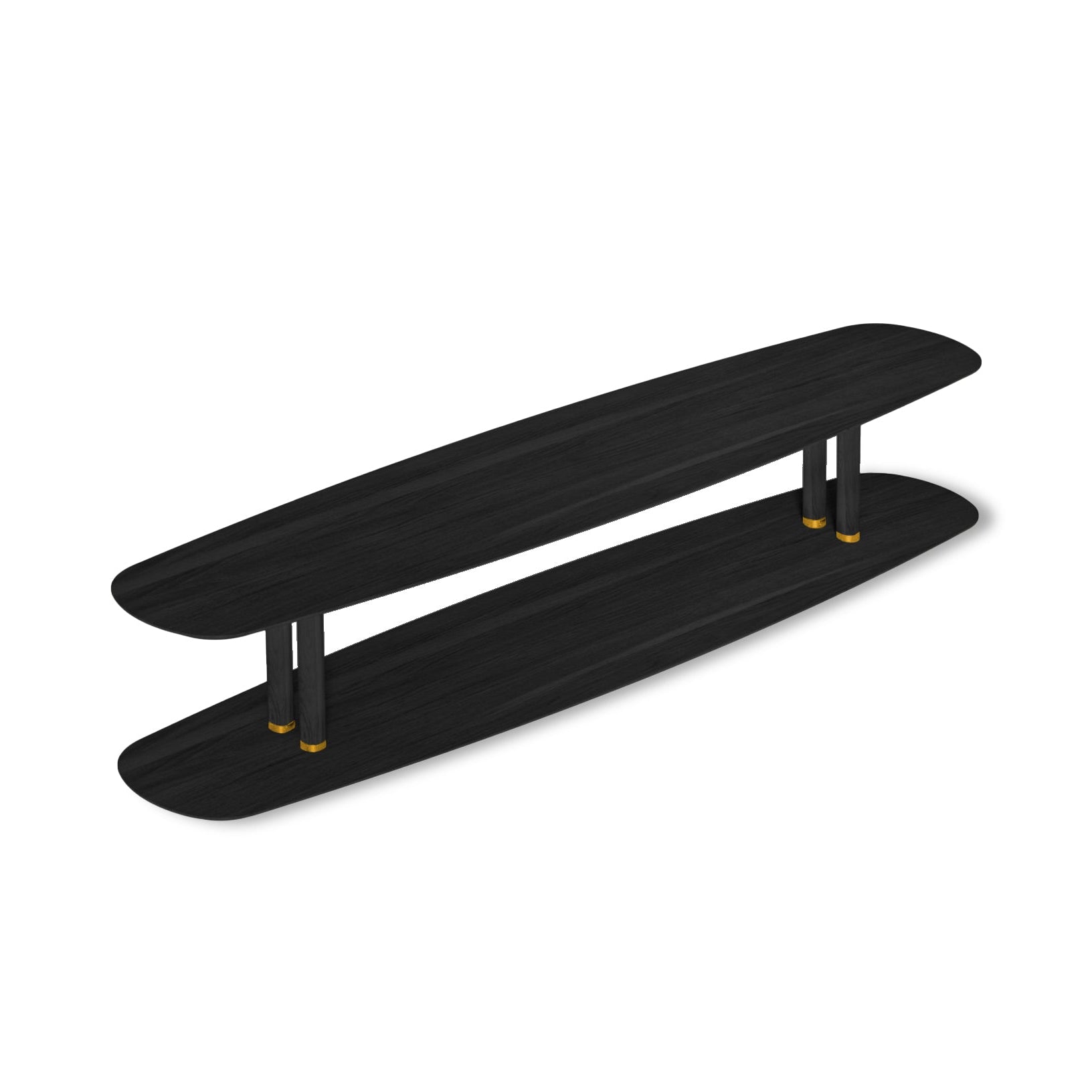 Ovale salontafel AXIS zwart essenhoutfineer