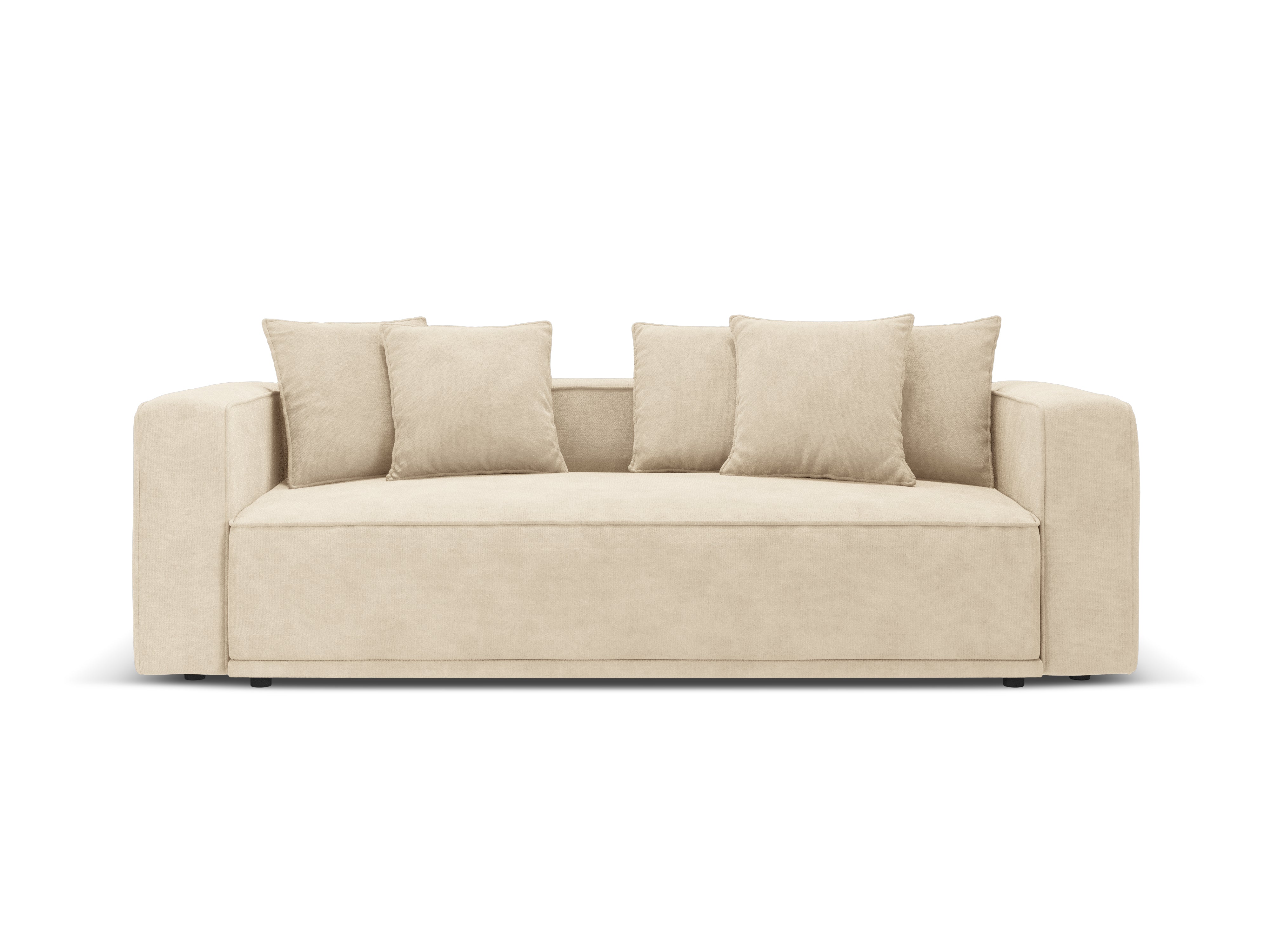 Velvet sofa with sleeping function RIBES light beige