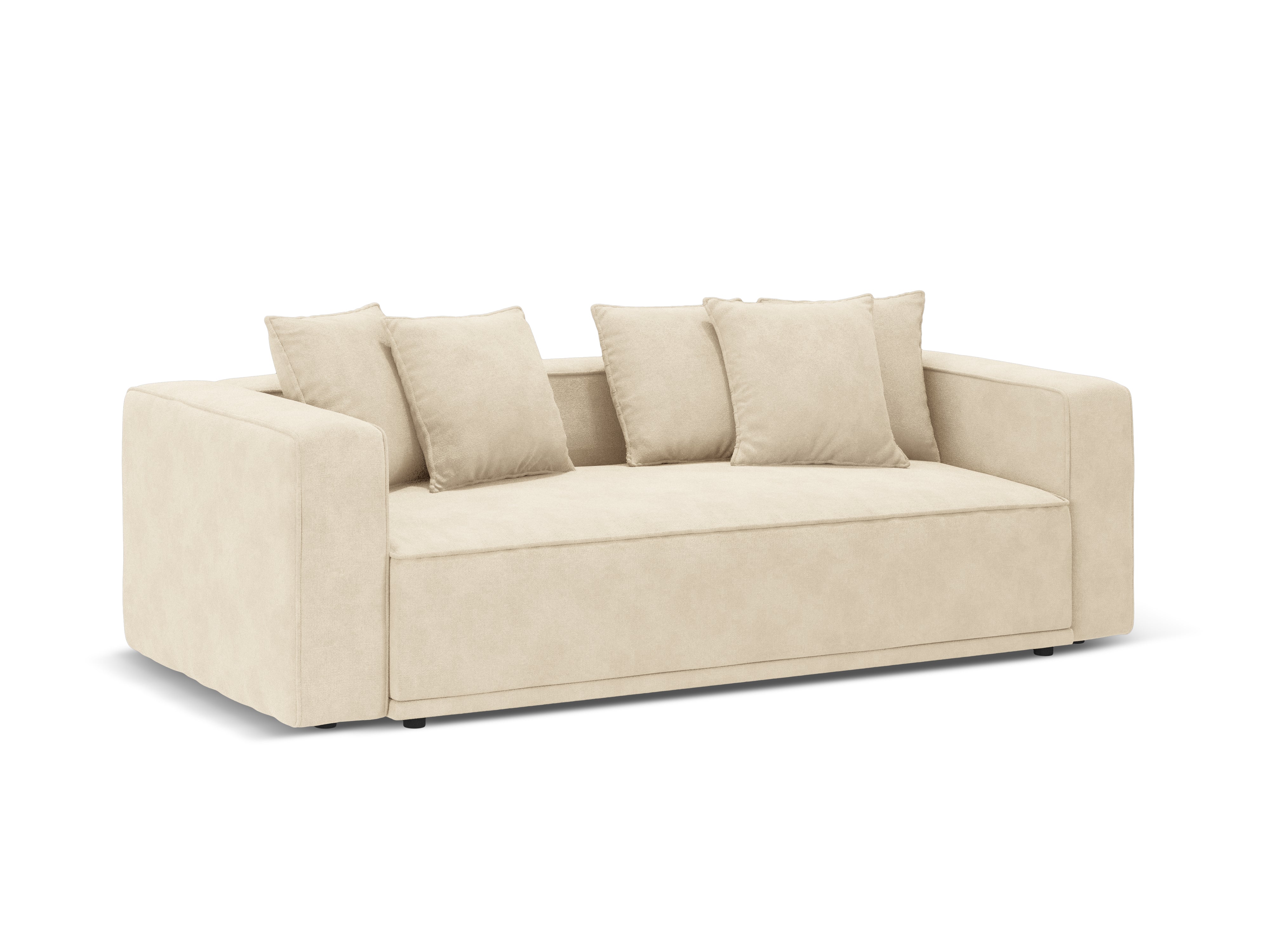 Velvet sofa with sleeping function RIBES light beige