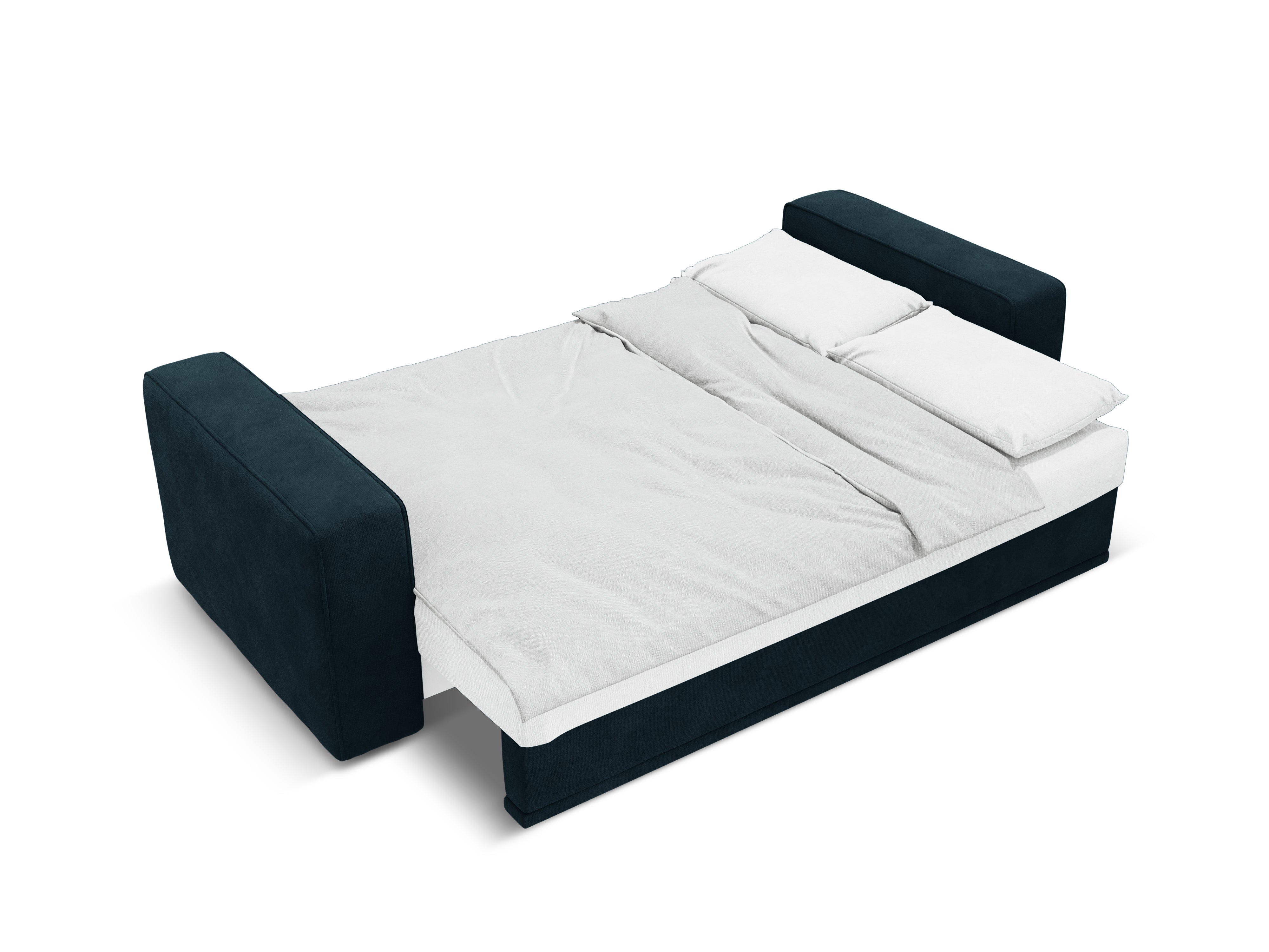 Velvet sofa with sleeping function RIBES petrol blue