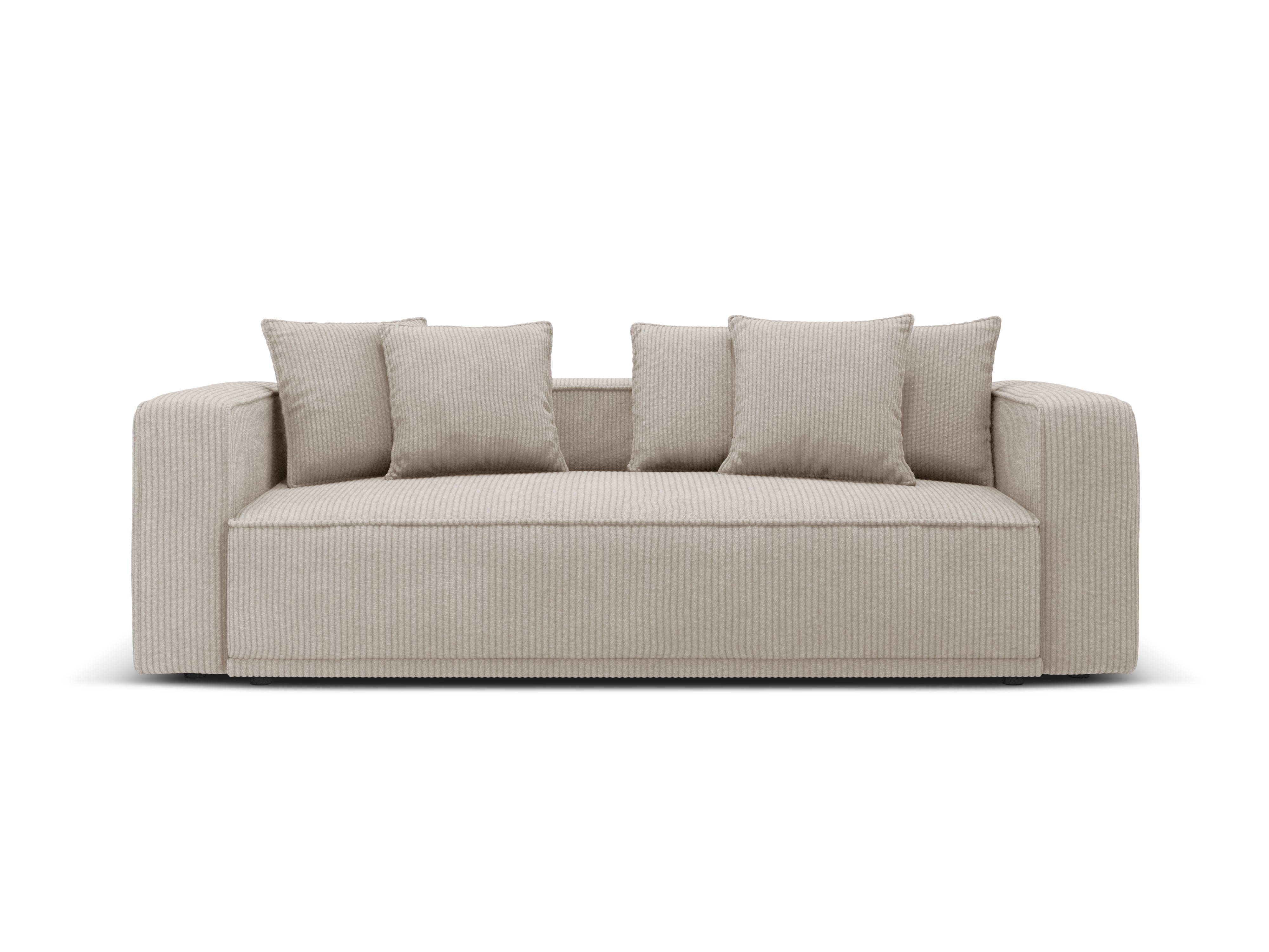 Sofa met slaapfunctie RIBES beige ribfluweel
