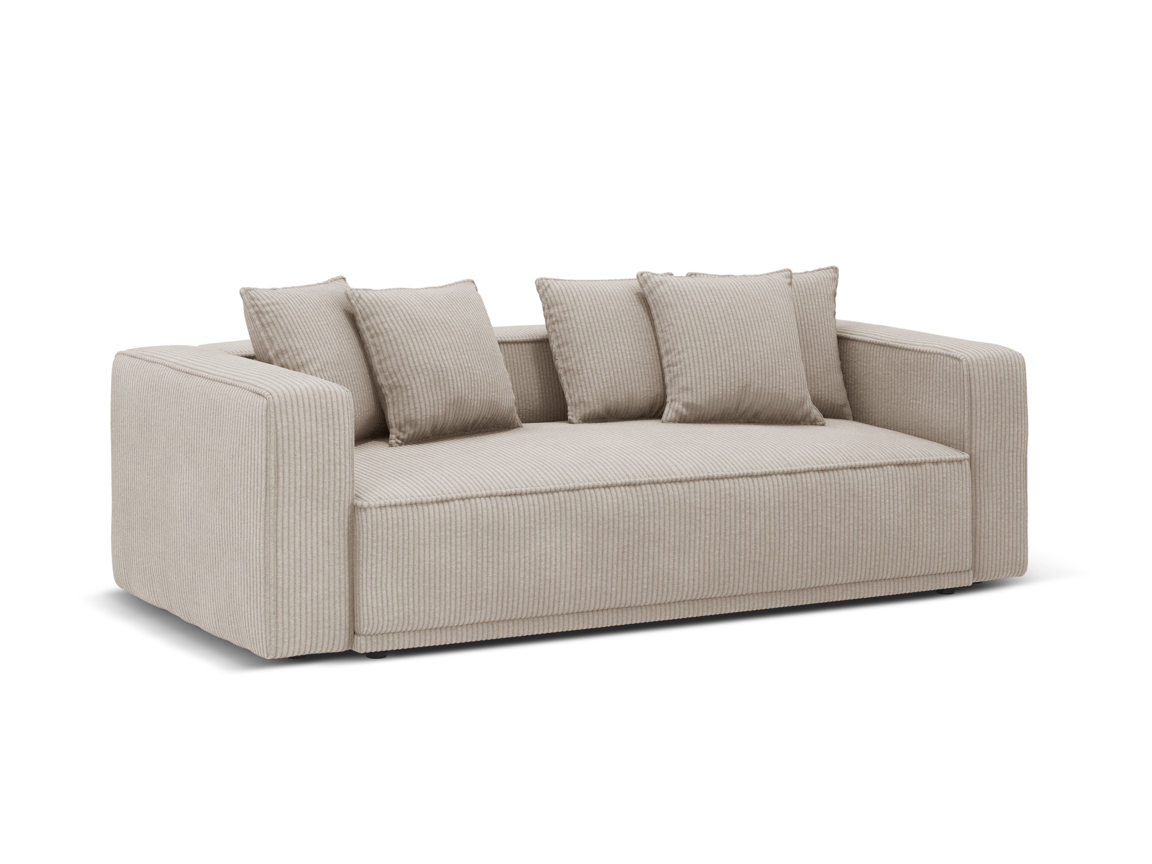 Sofa met slaapfunctie RIBES beige ribfluweel
